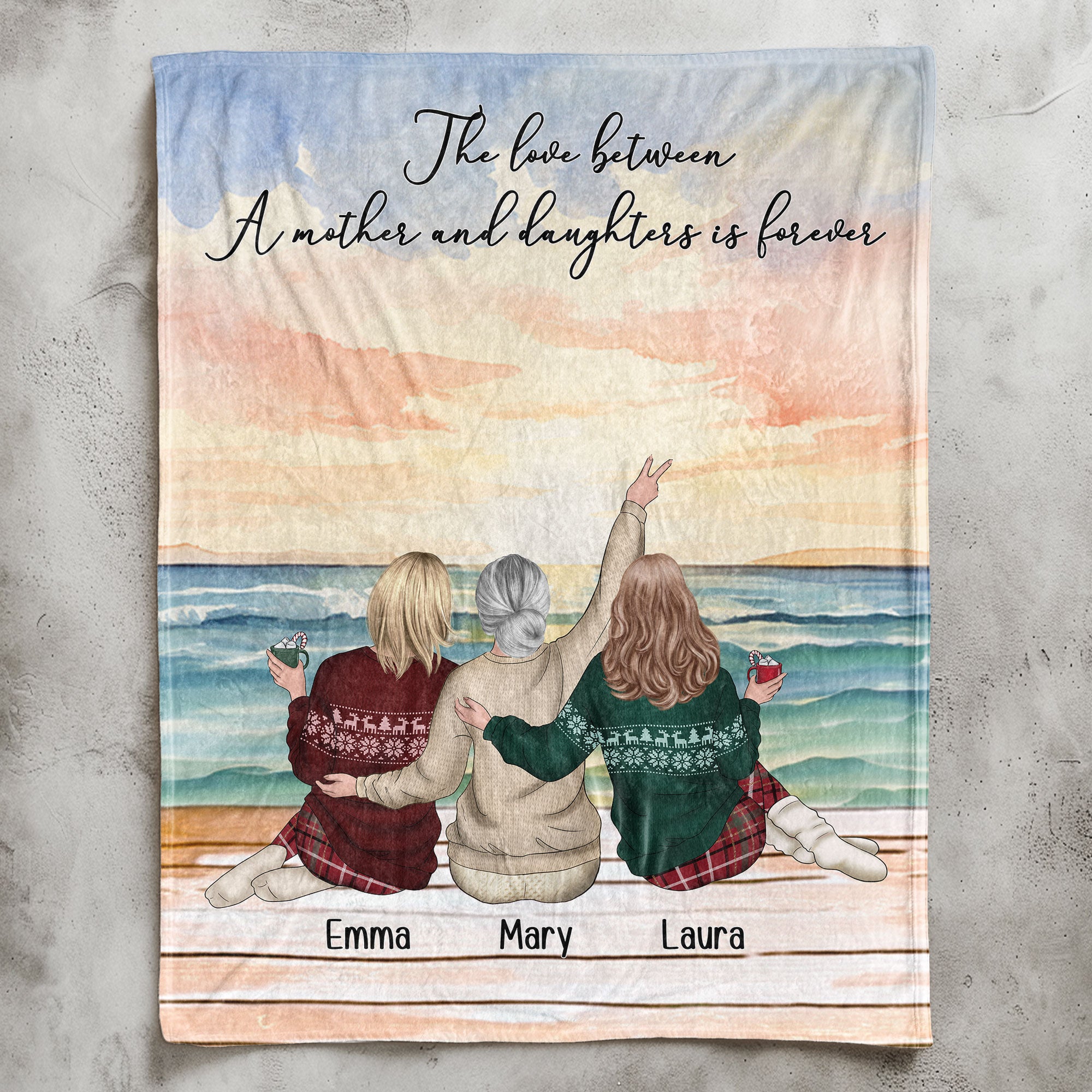 The Love Between A Mother And Daughter Is Forever Gift For Mom - Personalized Blanket