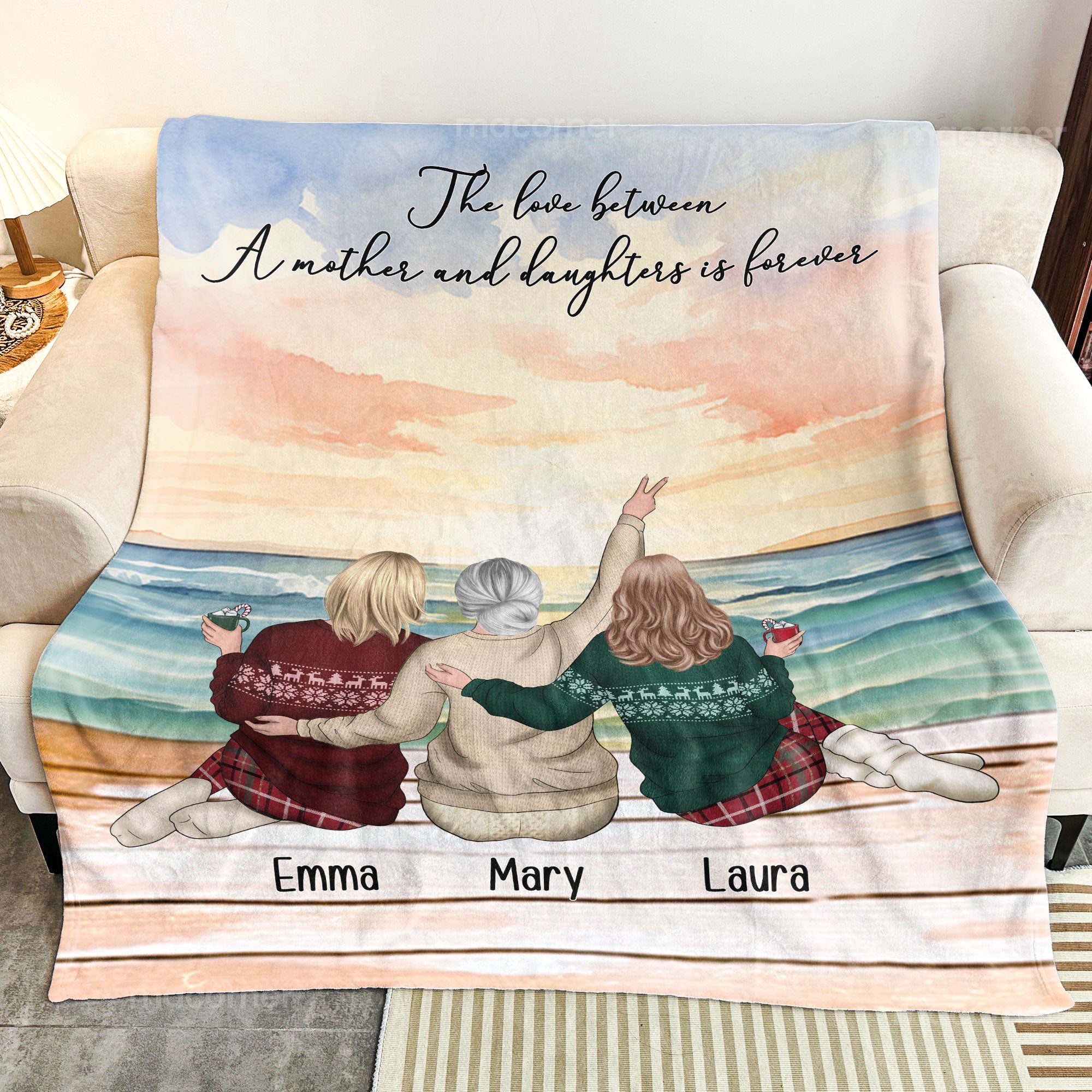 The Love Between A Mother And Daughter Is Forever Gift For Mom - Personalized Blanket