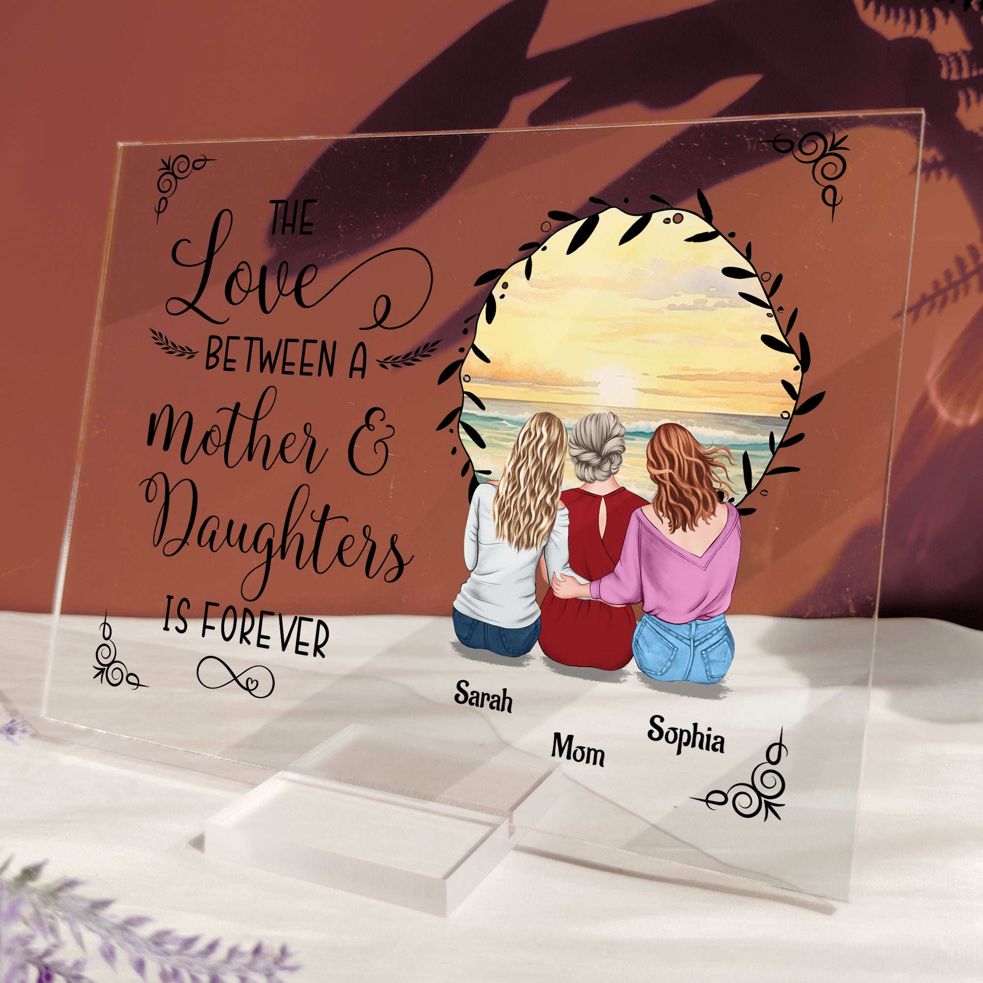 The Love Between A Mother & Daughters New Version - Personalized Acrylic Plaque