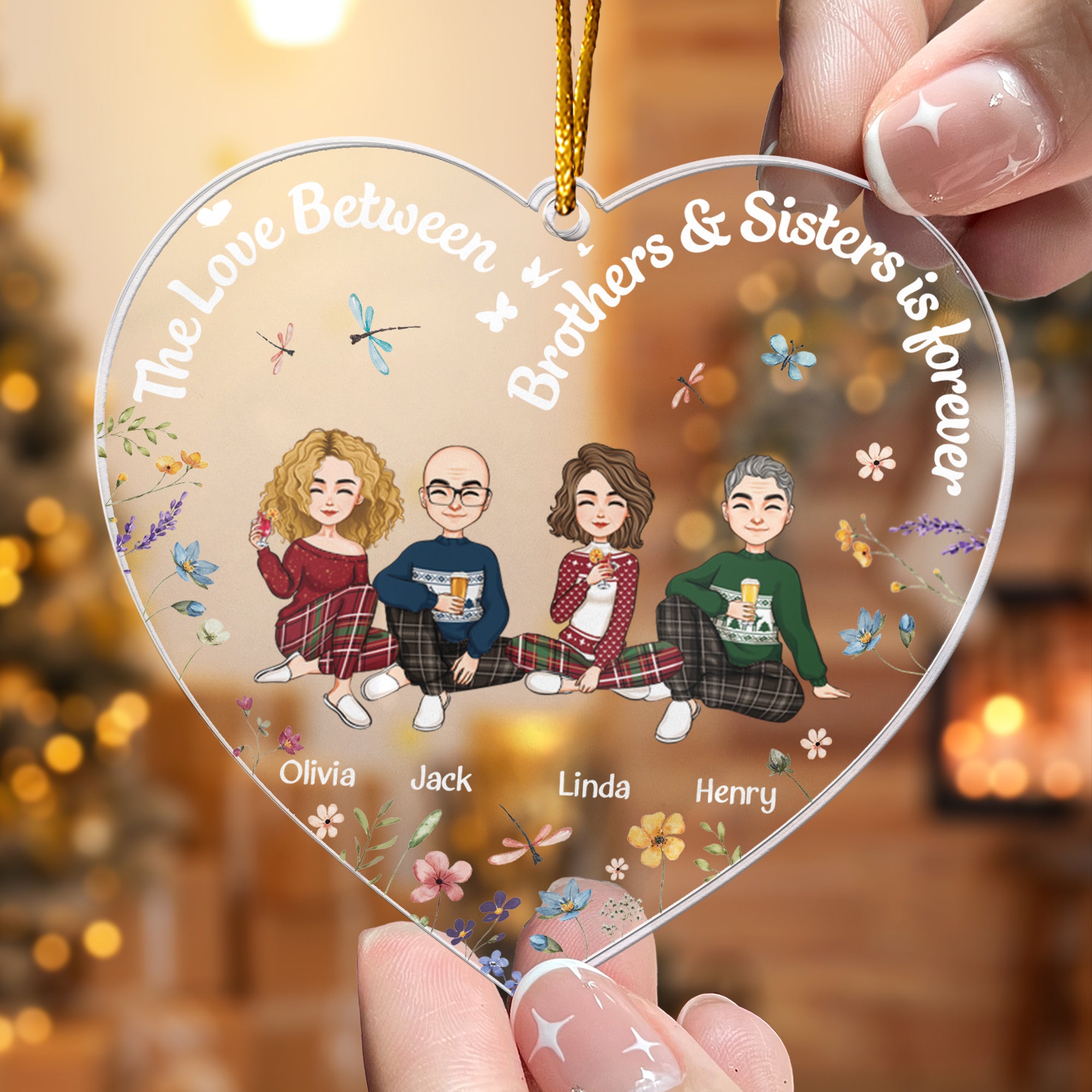 Siblings Gift The Love Between Brothers & Sisters Is Forever - Personalized Acrylic Ornament