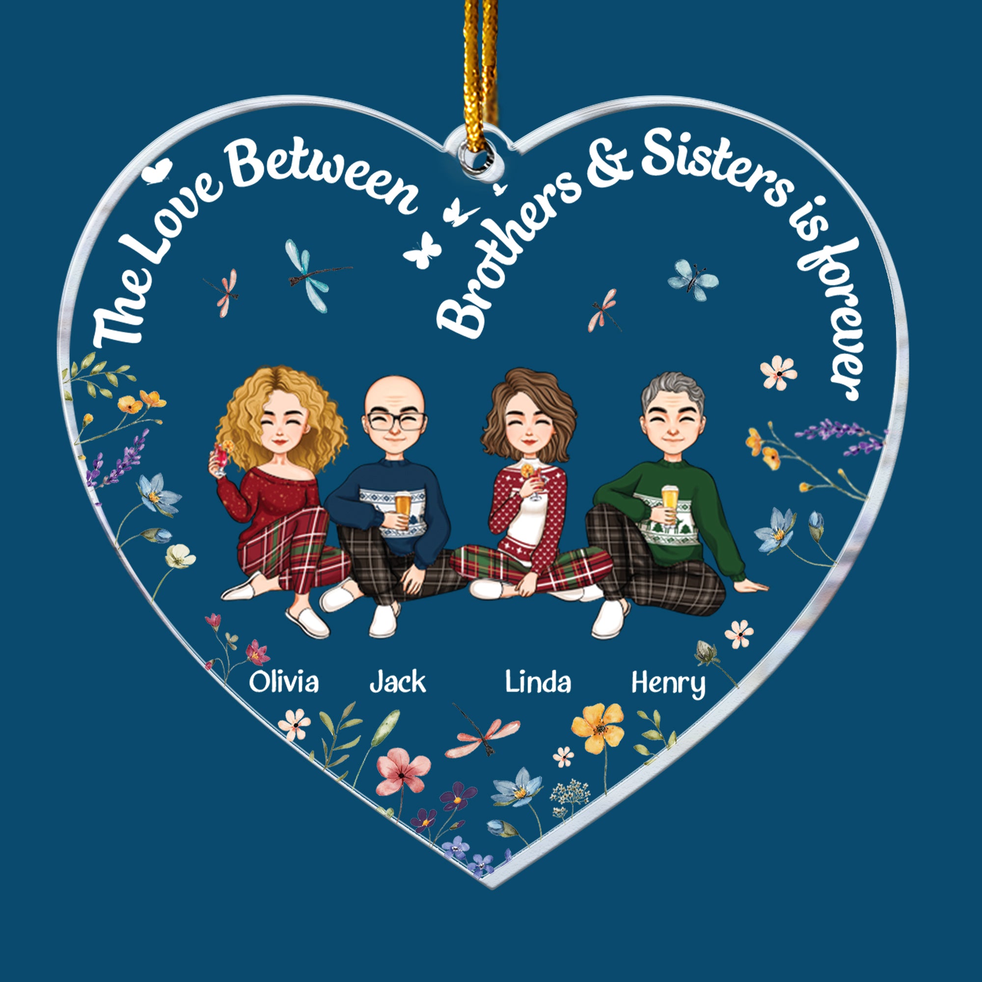 Siblings Gift The Love Between Brothers & Sisters Is Forever - Personalized Acrylic Ornament