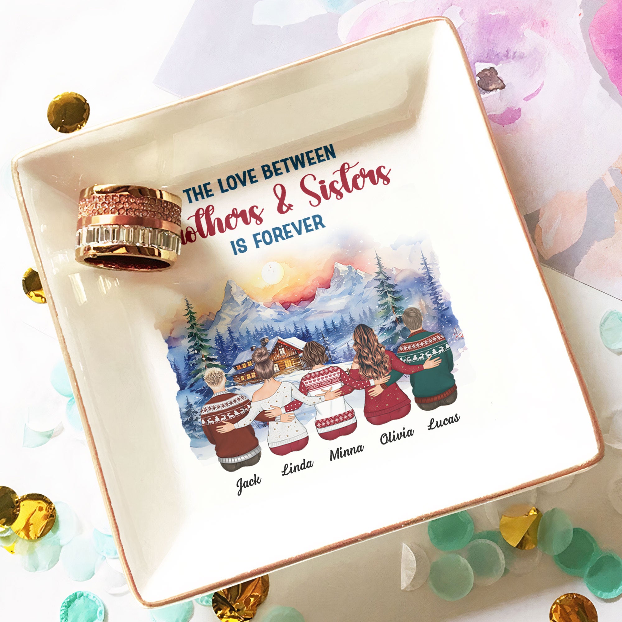 The Love Between Brothers & Sisters Is Forever - Personalized Jewelry Dish