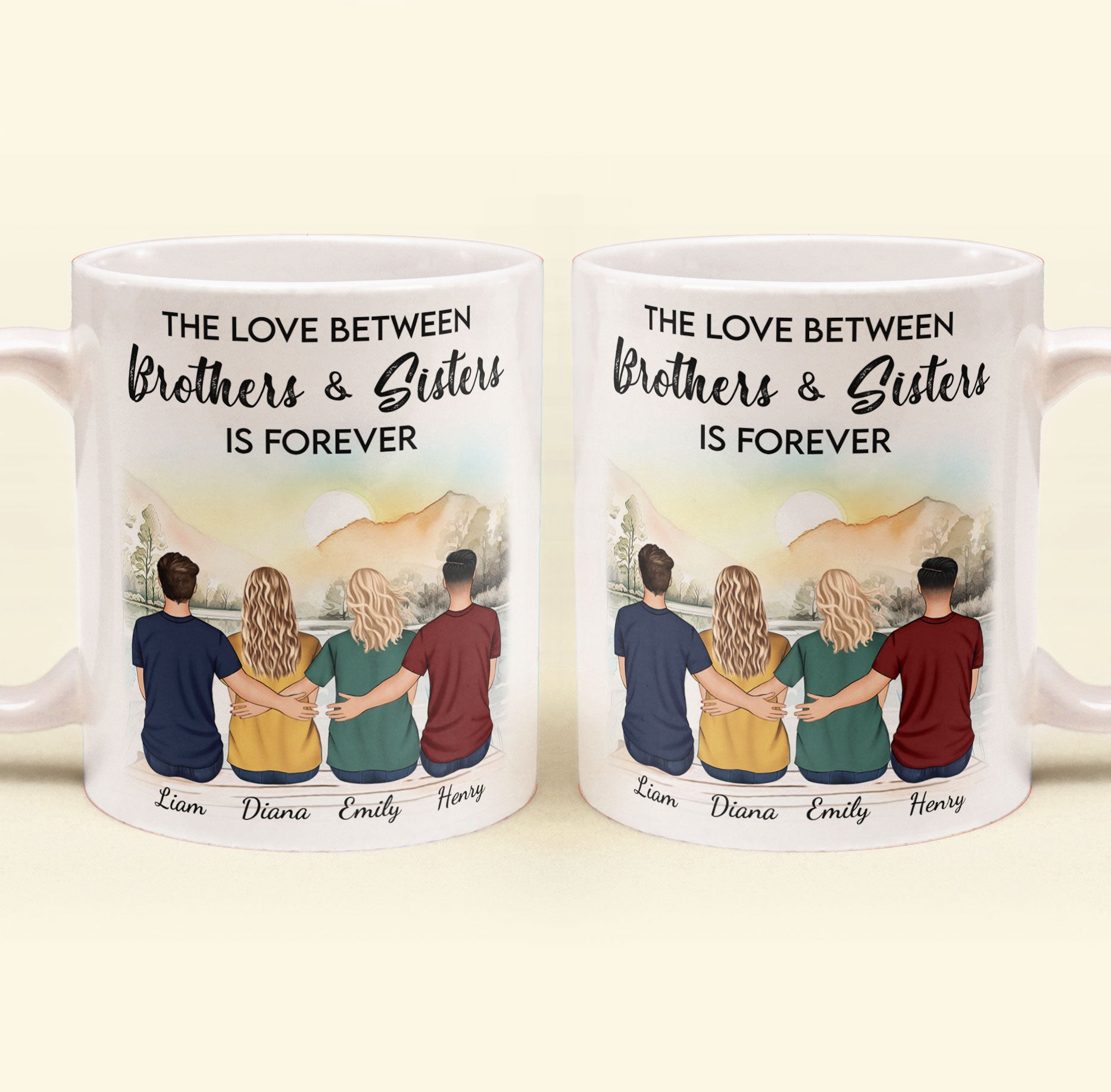 The Love Between Brothers & Sisters Is Forever - Personalized Mug