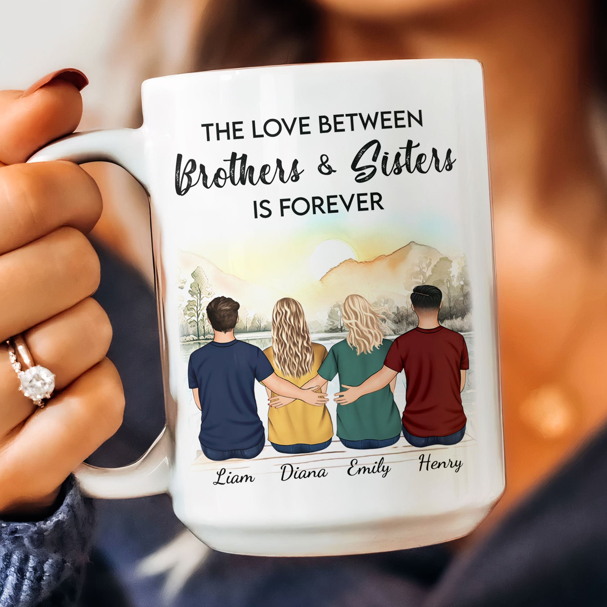 The Love Between Brothers & Sisters Is Forever - Personalized Mug