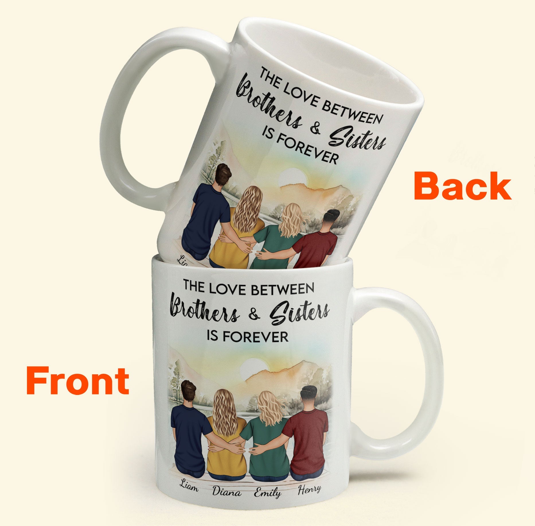 The Love Between Brothers & Sisters Is Forever - Personalized Mug