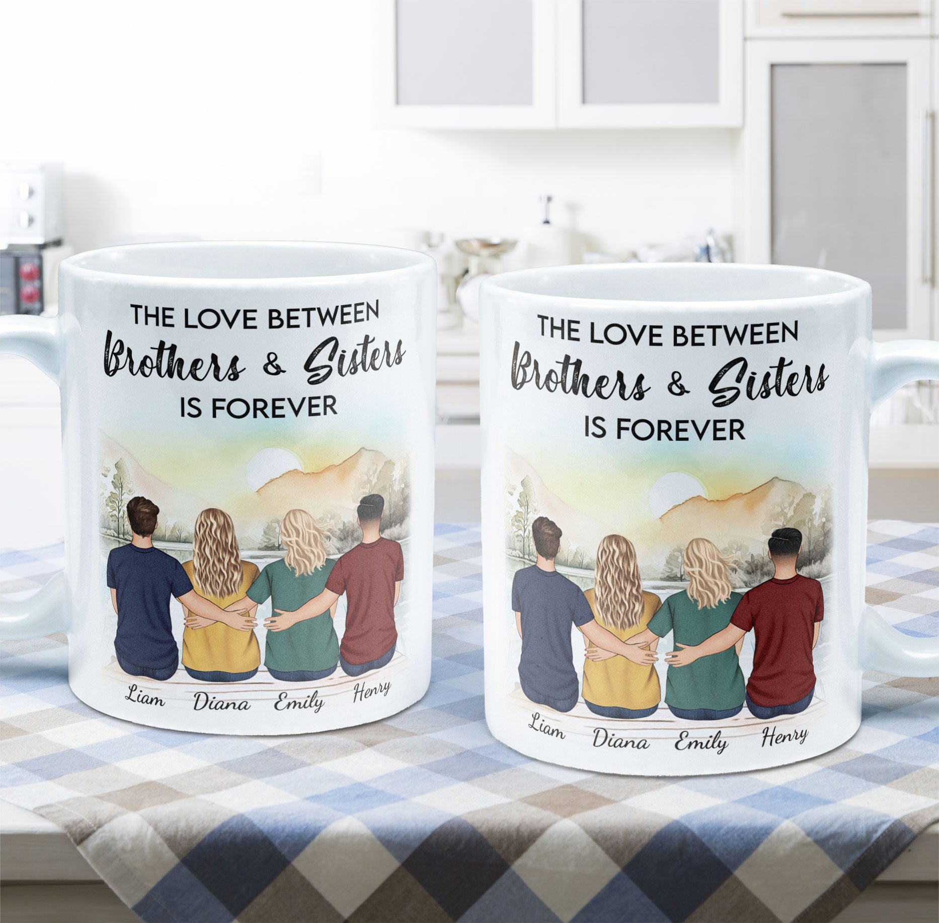 The Love Between Brothers & Sisters Is Forever - Personalized Mug