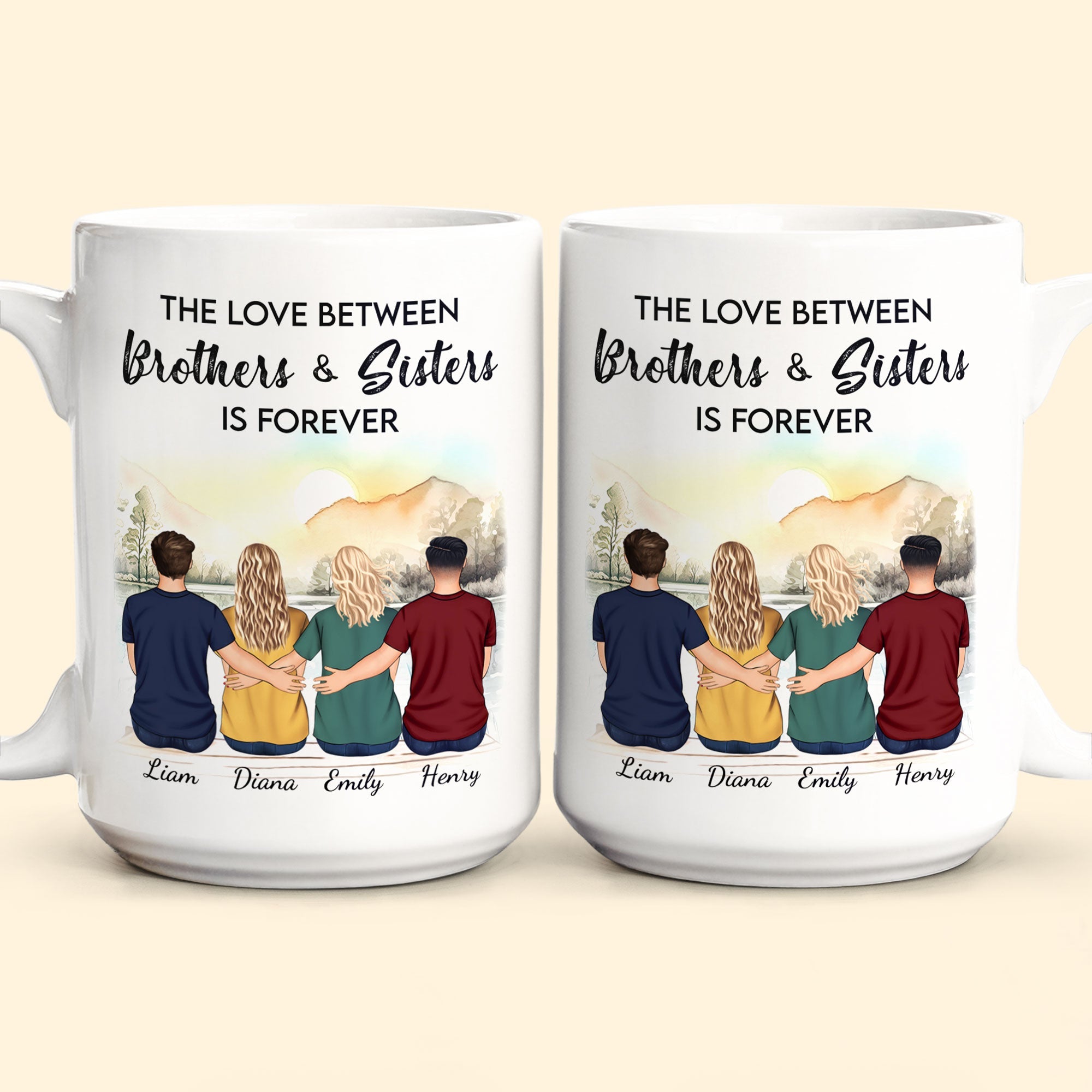 The Love Between Brothers & Sisters Is Forever - Personalized Mug