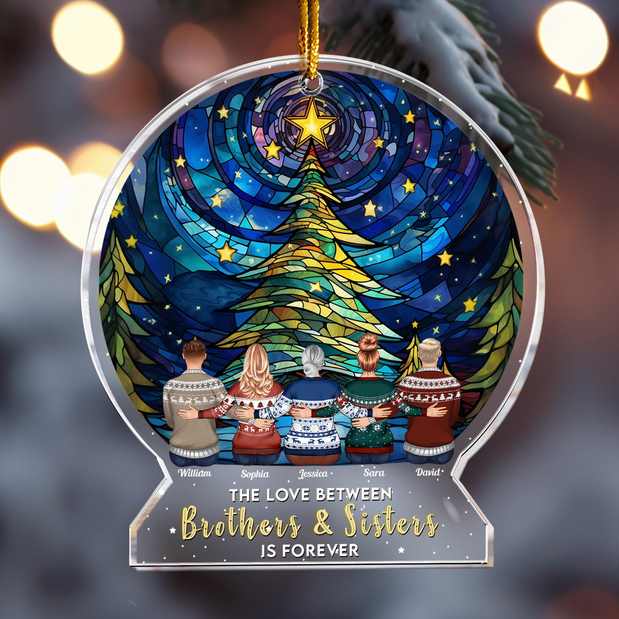 The Love Between Family Is Forever Siblings Forever - Personalized Acrylic Ornament