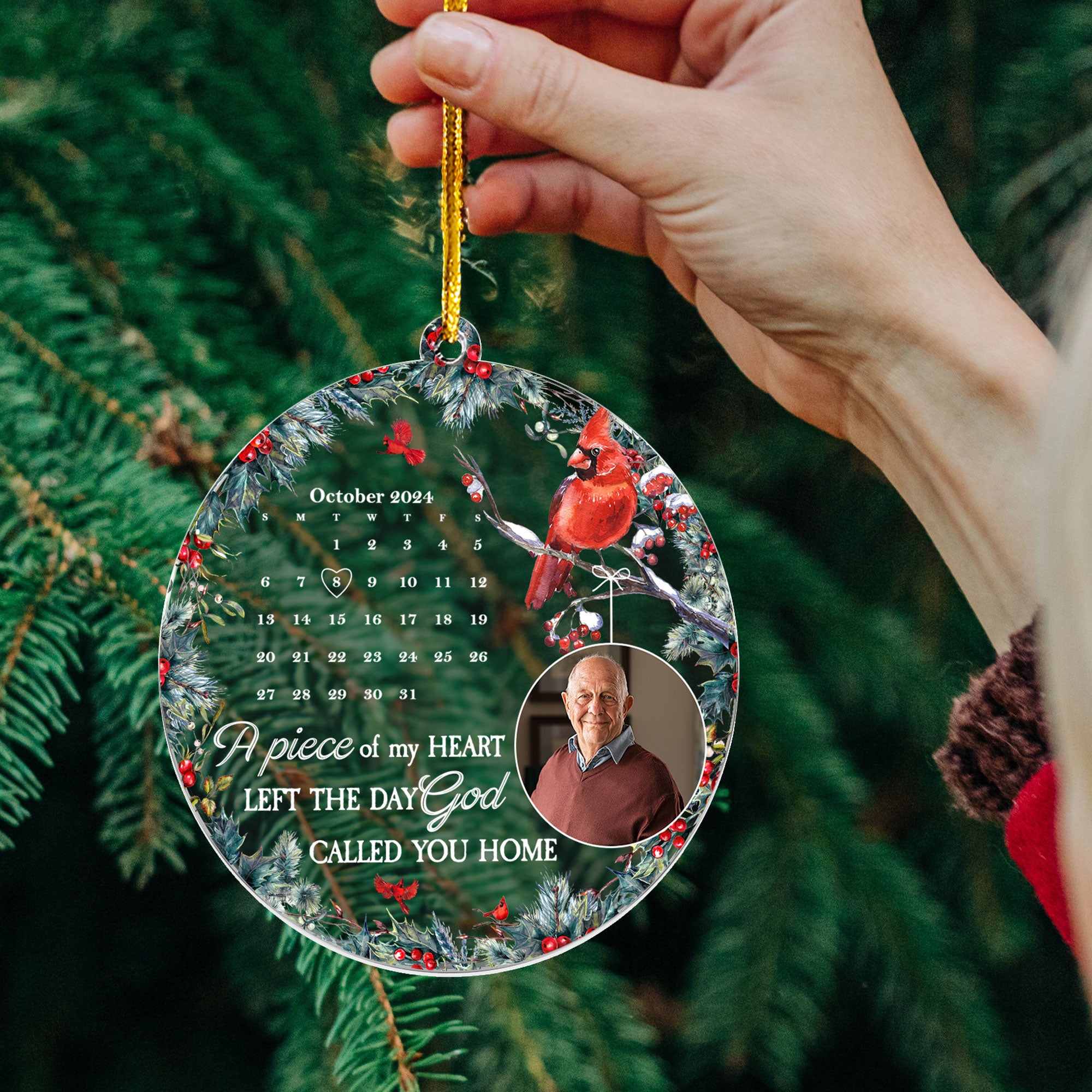 The Moment Your Heart Stopped Mine Changed Forever - Personalized Acrylic Photo Ornament