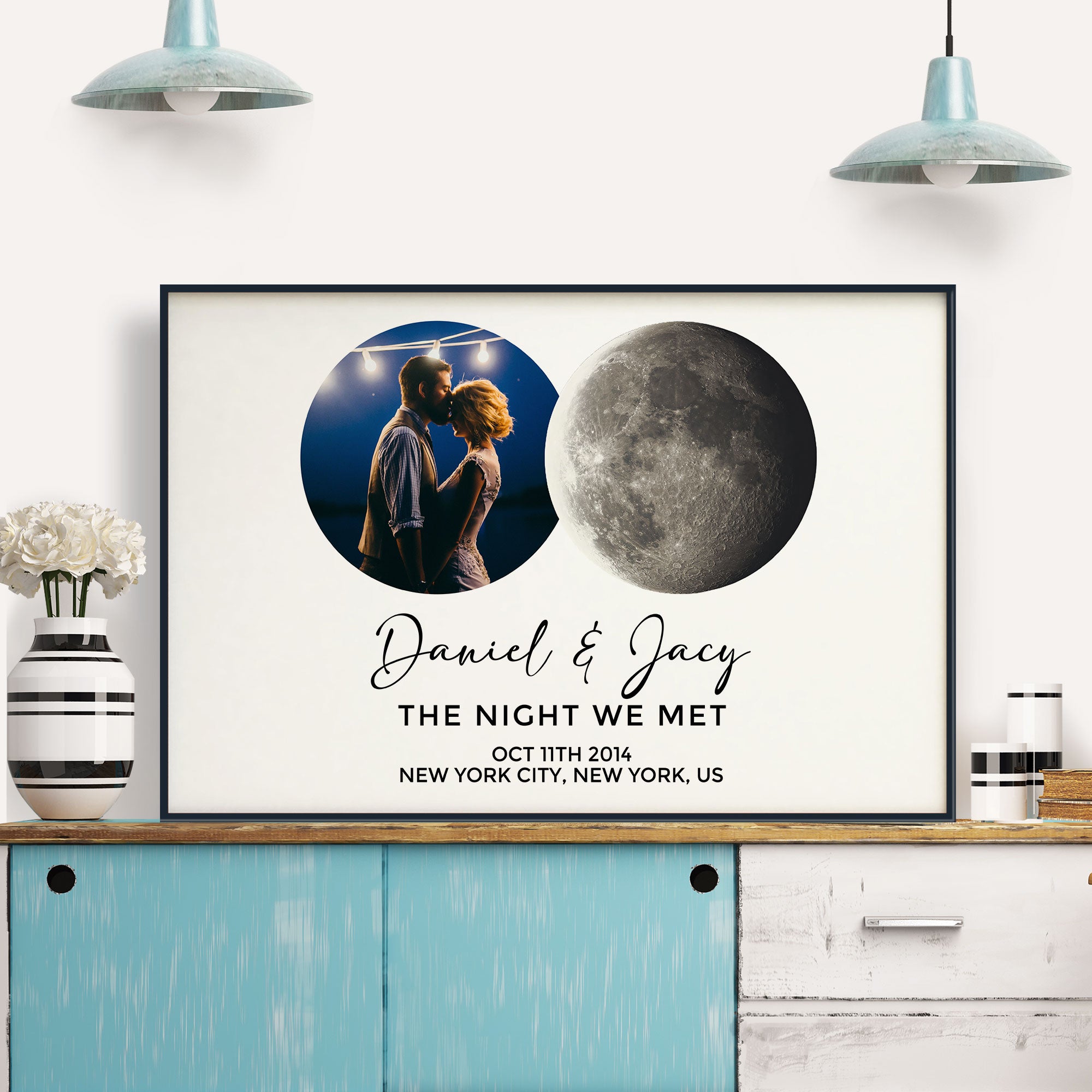 The Night We Met Custom Moon Phase - Personalized Photo Poster