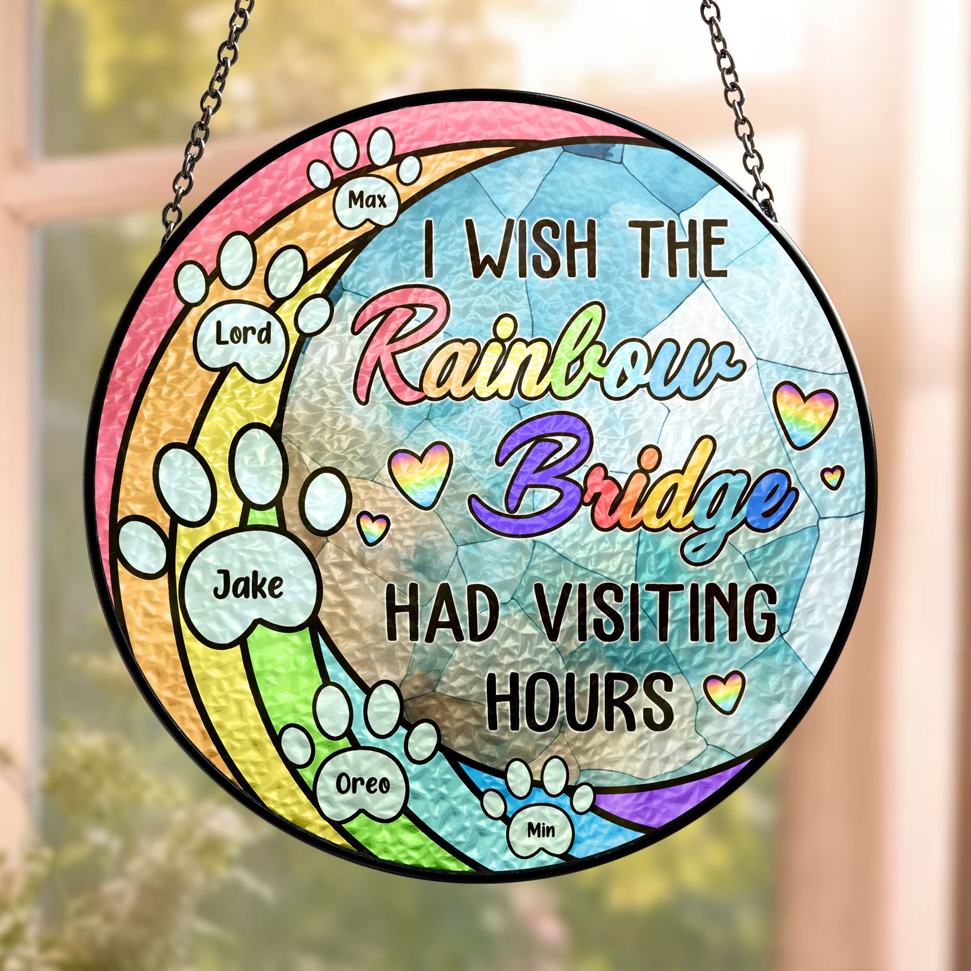 The Rainbow Bridge - Personalized Stained Glass Window Hanging Suncatcher