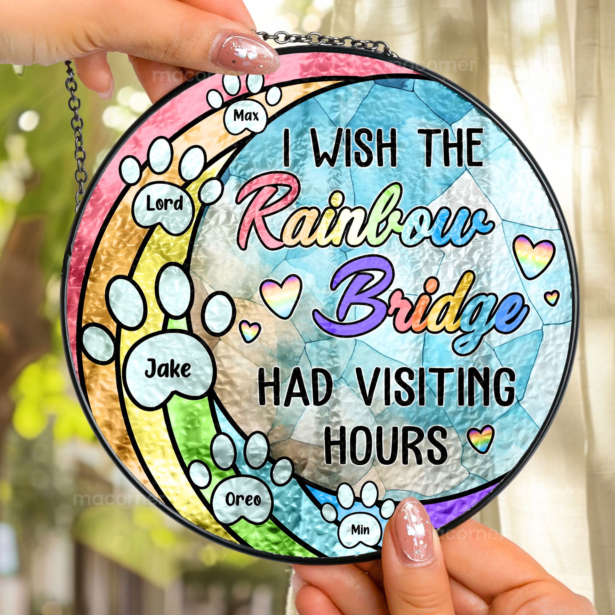 The Rainbow Bridge - Personalized Stained Glass Window Hanging Suncatcher