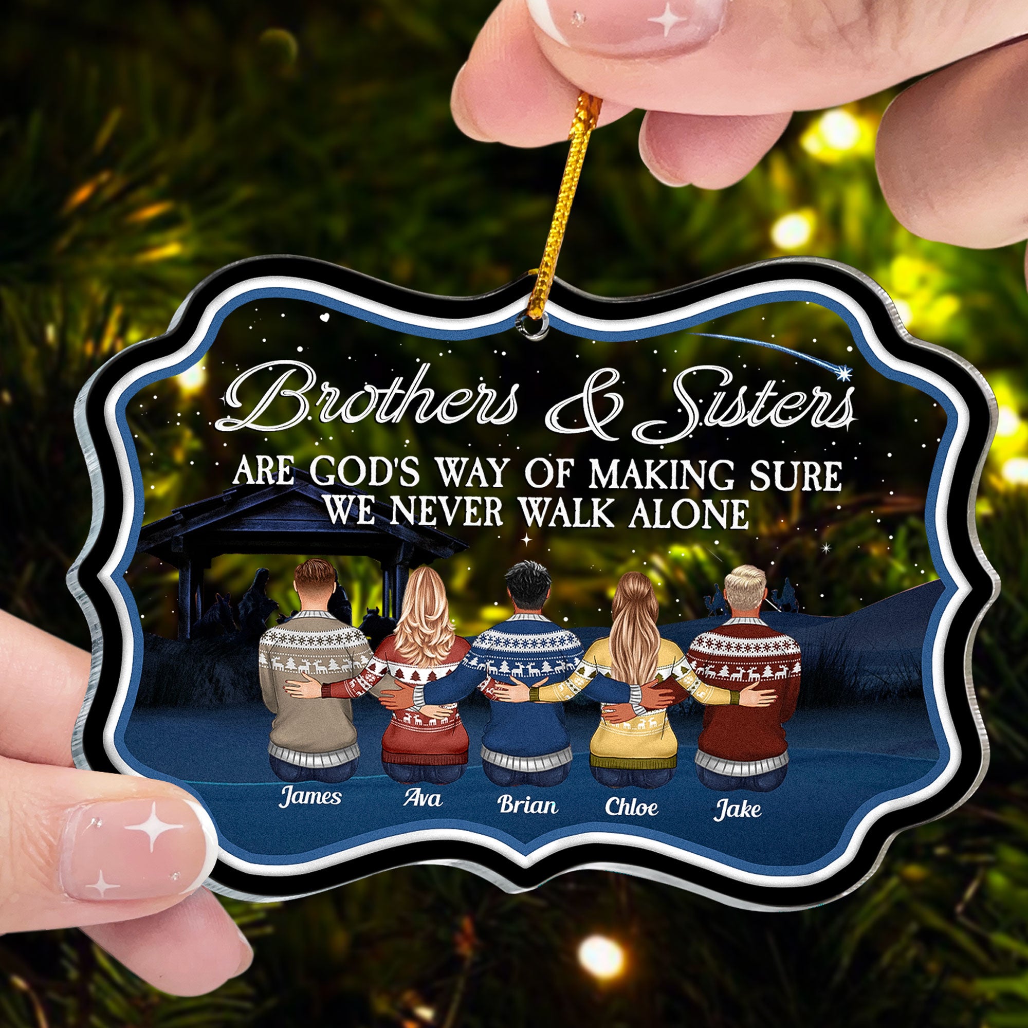 The Siblings Love Is Forever - Personalized Acrylic Ornament