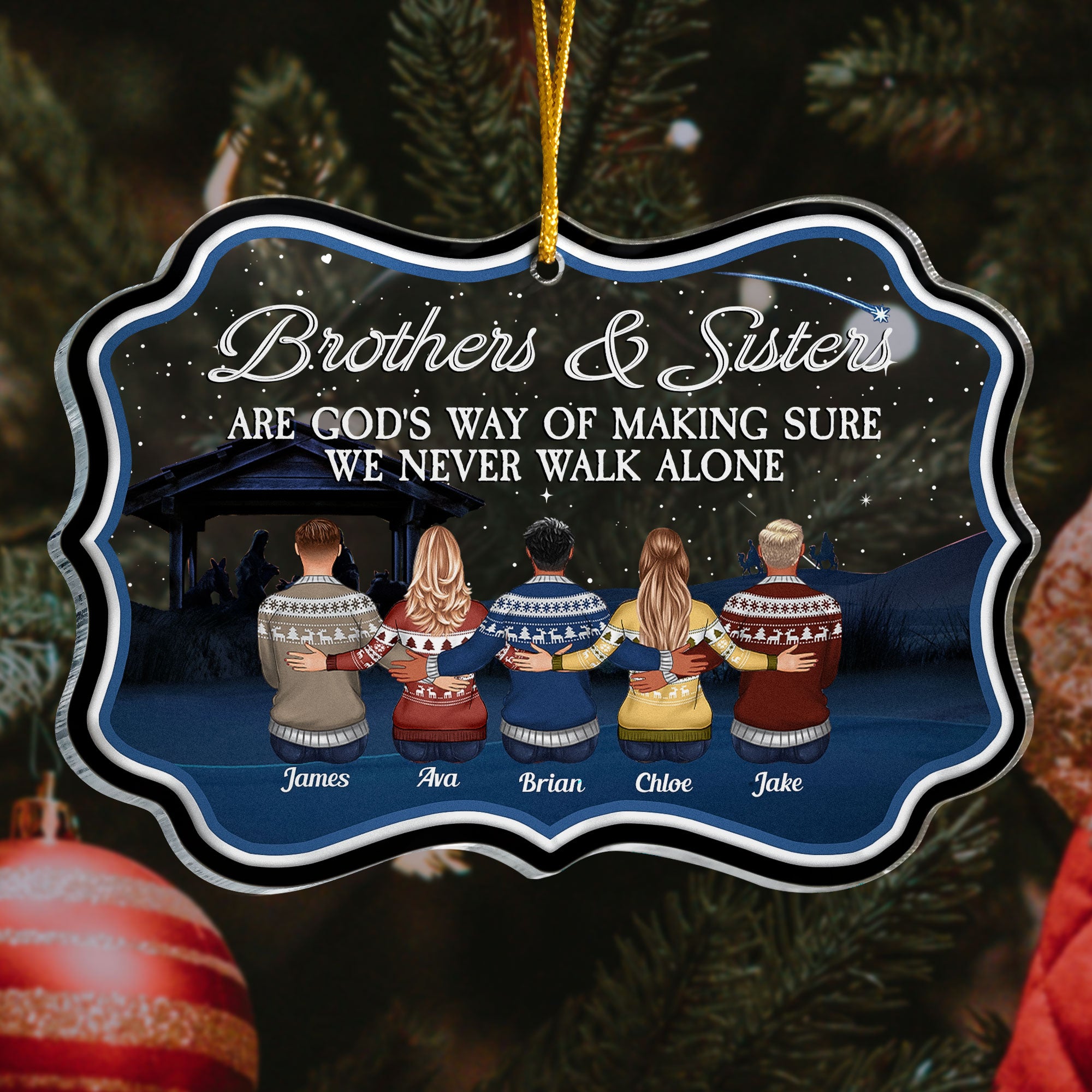 The Siblings Love Is Forever - Personalized Acrylic Ornament