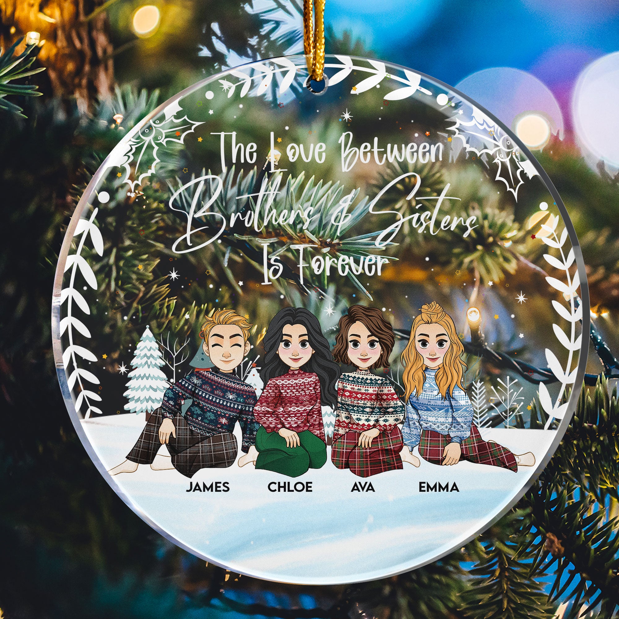 The Siblings Love Is Forever - Personalized Acrylic Ornament