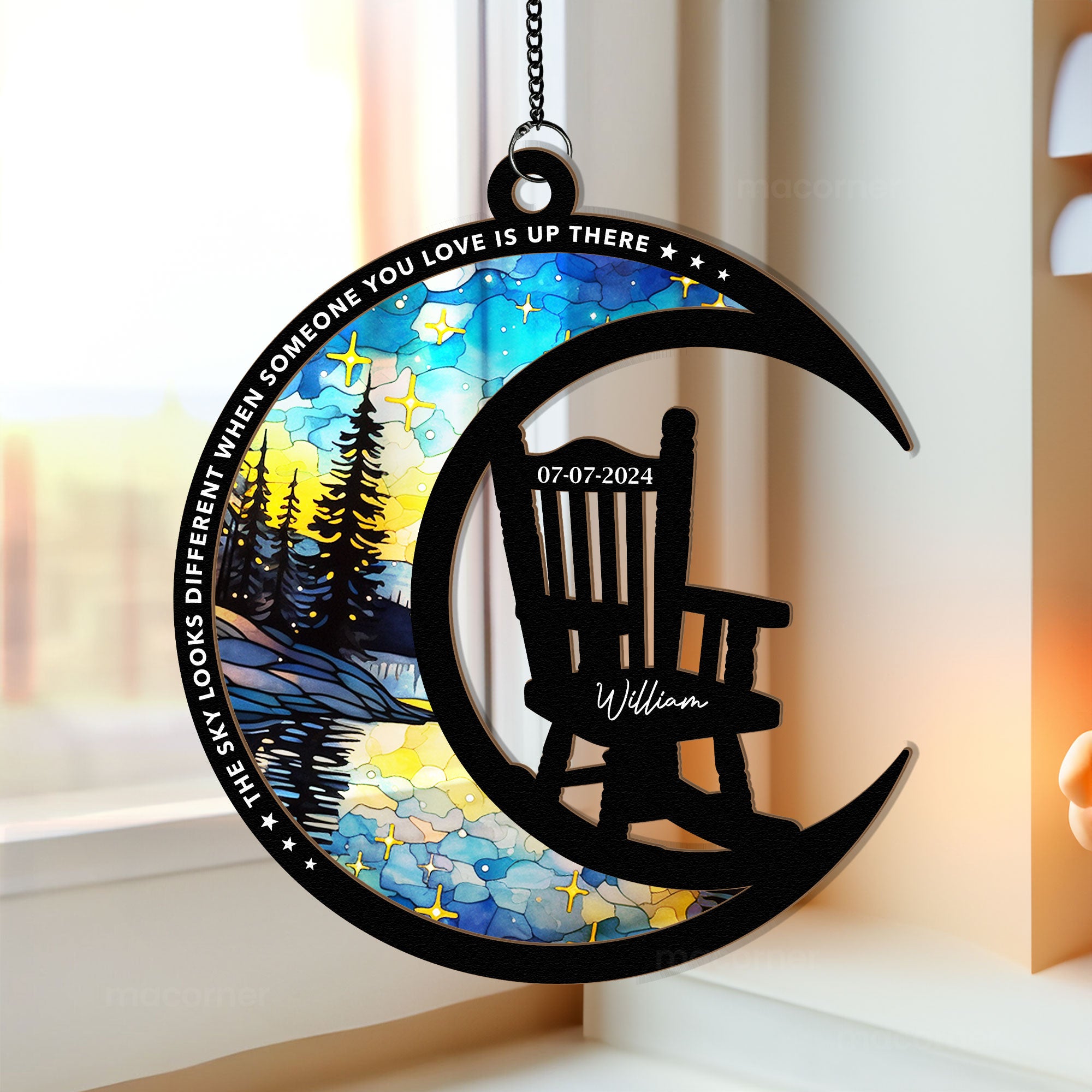 The Sky Looks Different Memorial - Personalized Window Hanging Suncatcher Ornament