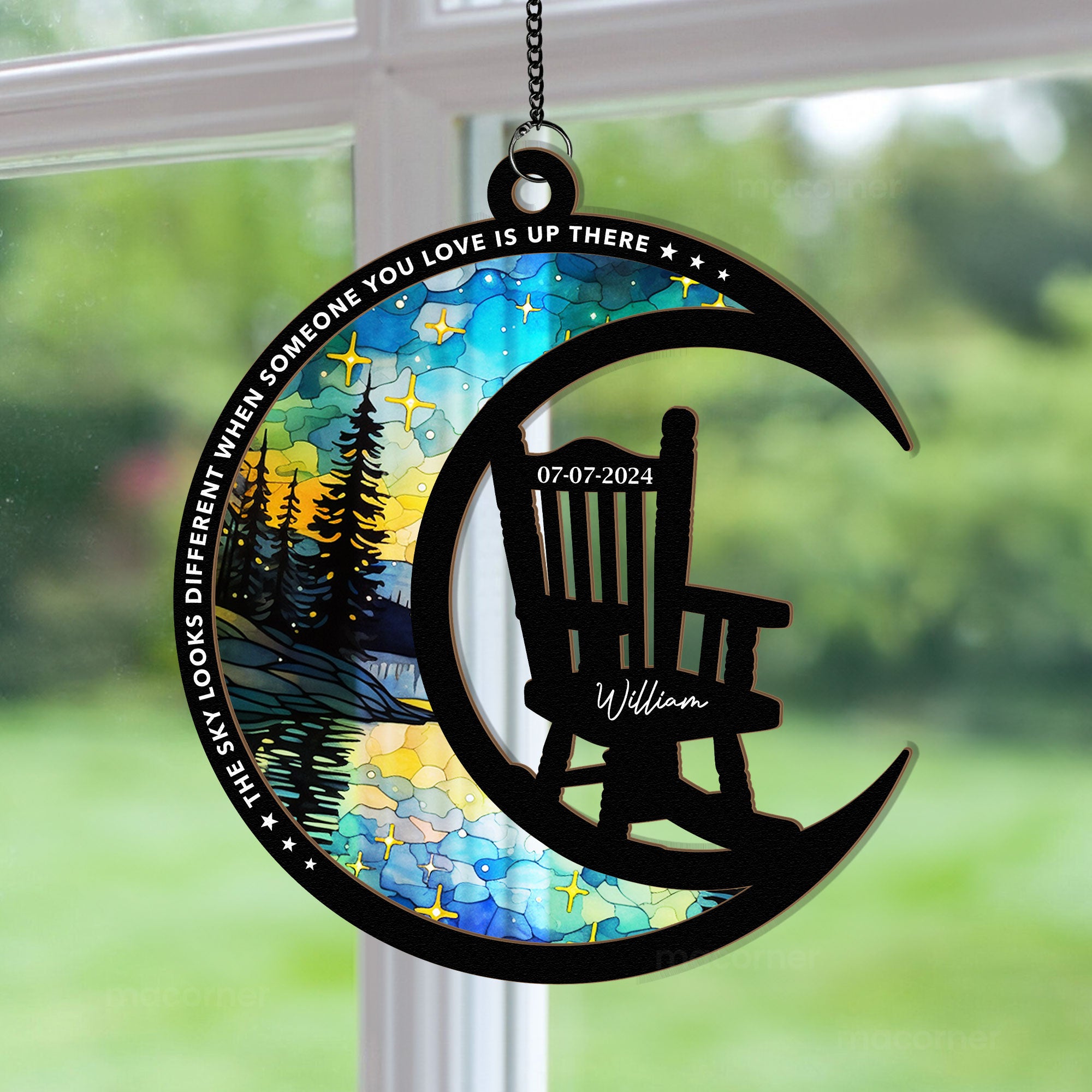 The Sky Looks Different Memorial - Personalized Window Hanging Suncatcher Ornament