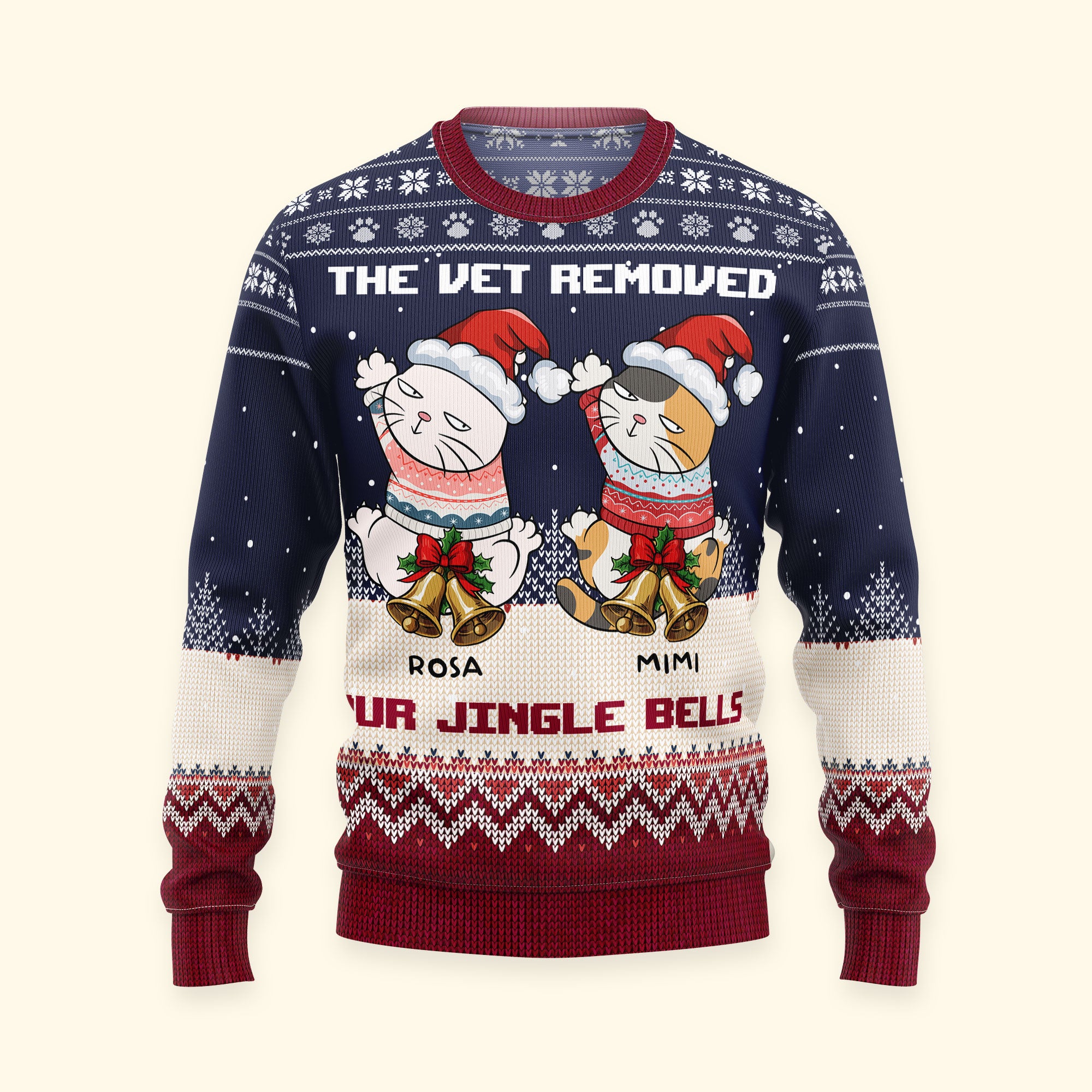 The Vet Removed My Jingle Bells - Personalized Ugly Sweater