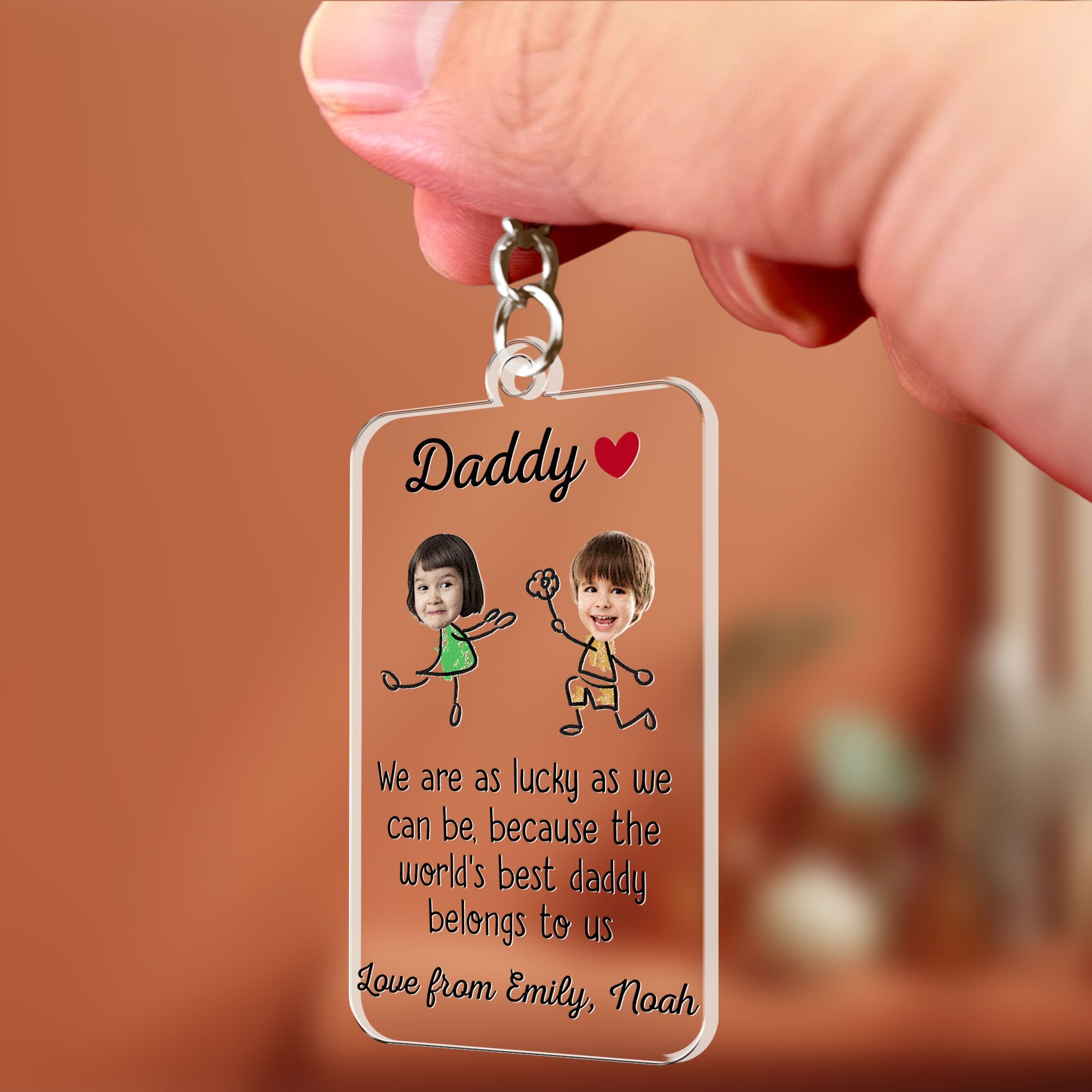 The World's Best Daddy Belongs To Me - Personalized Acrylic Photo Keychain