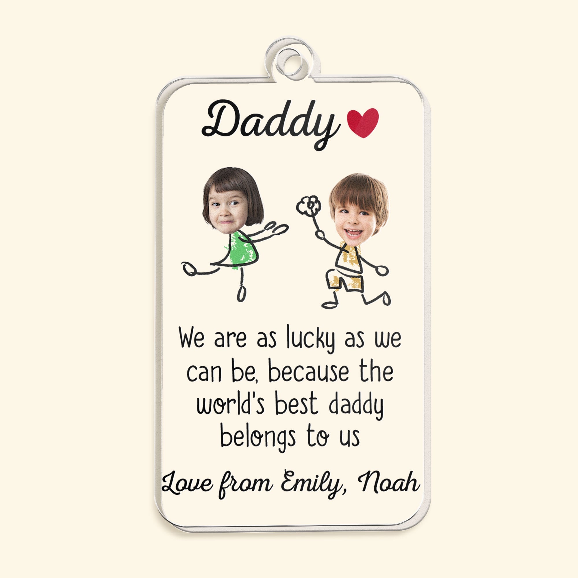 The World's Best Daddy Belongs To Me - Personalized Acrylic Photo Keychain