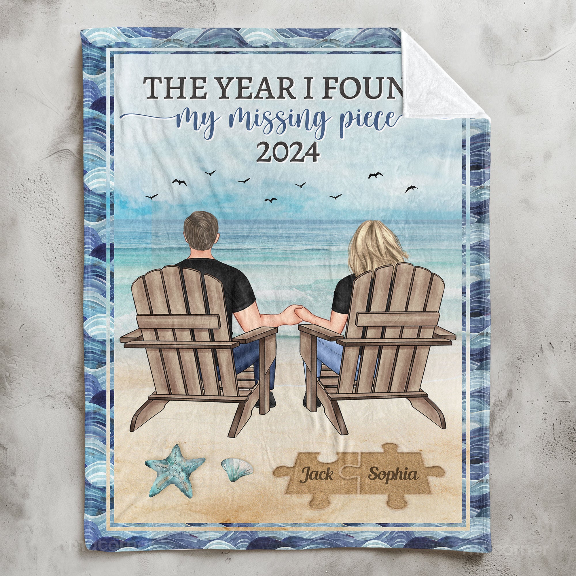 The Year I Found My Missing Piece Couple Gift - Personalized Blanket