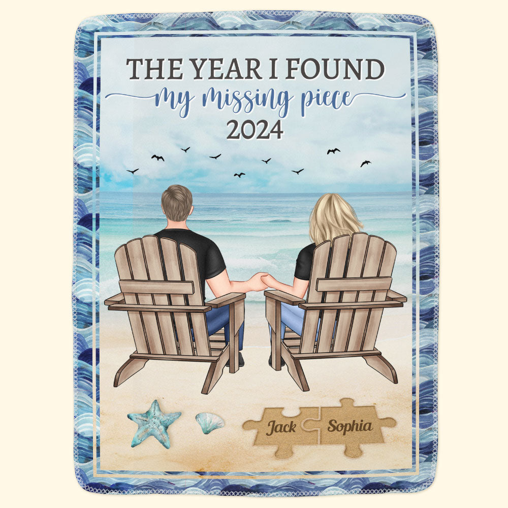 The Year I Found My Missing Piece Couple Gift - Personalized Blanket