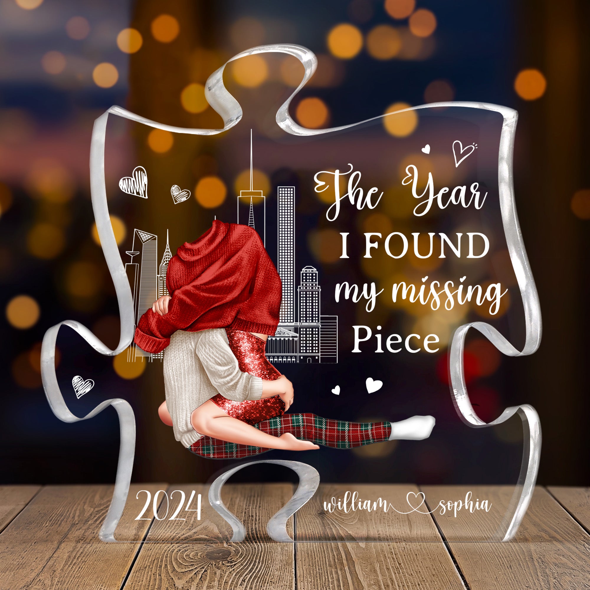 The Year I Found My Missing Piece Couple Romantic - Personalized Acrylic Plaque