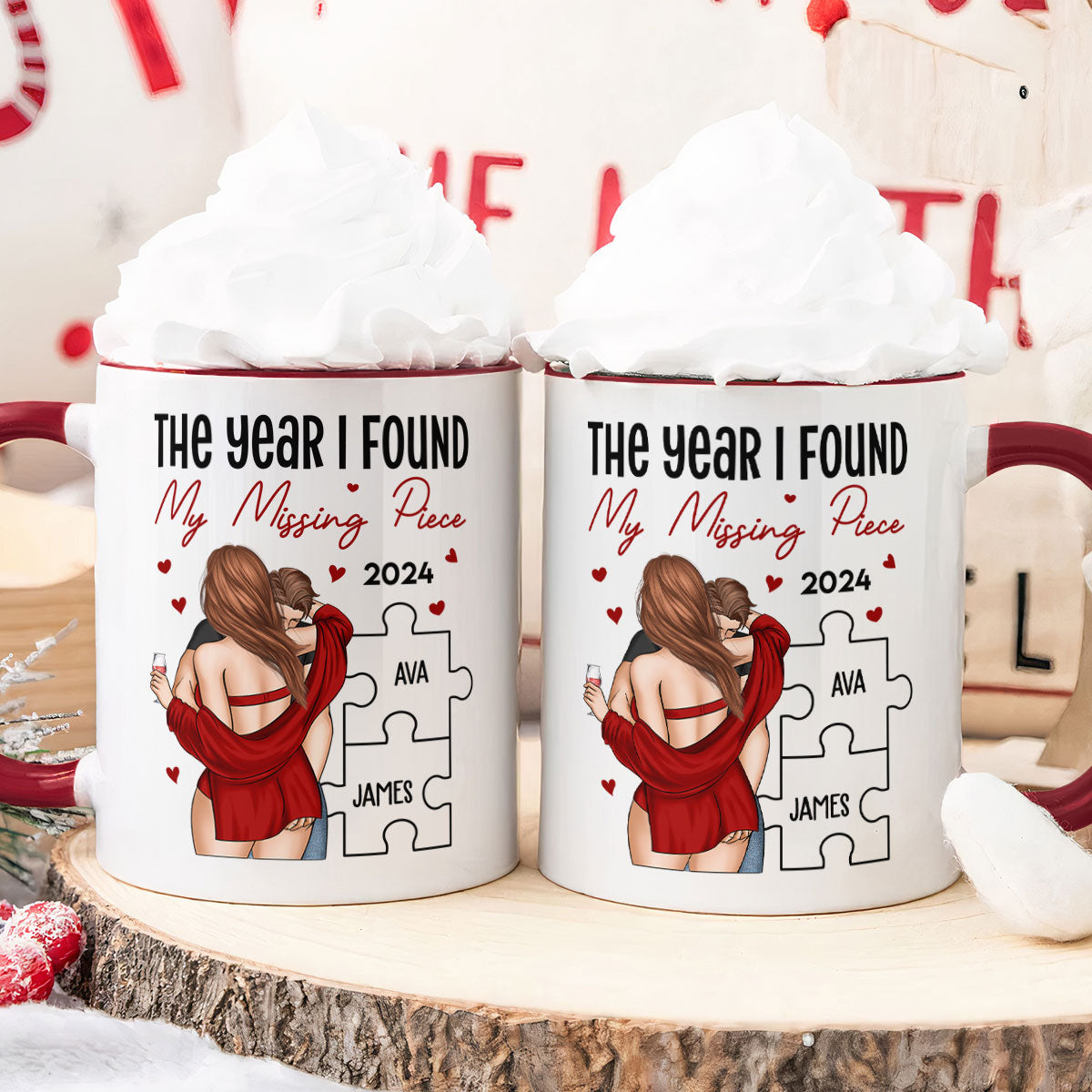 The Year I Found My Missing Piece - Personalized Accent Mug