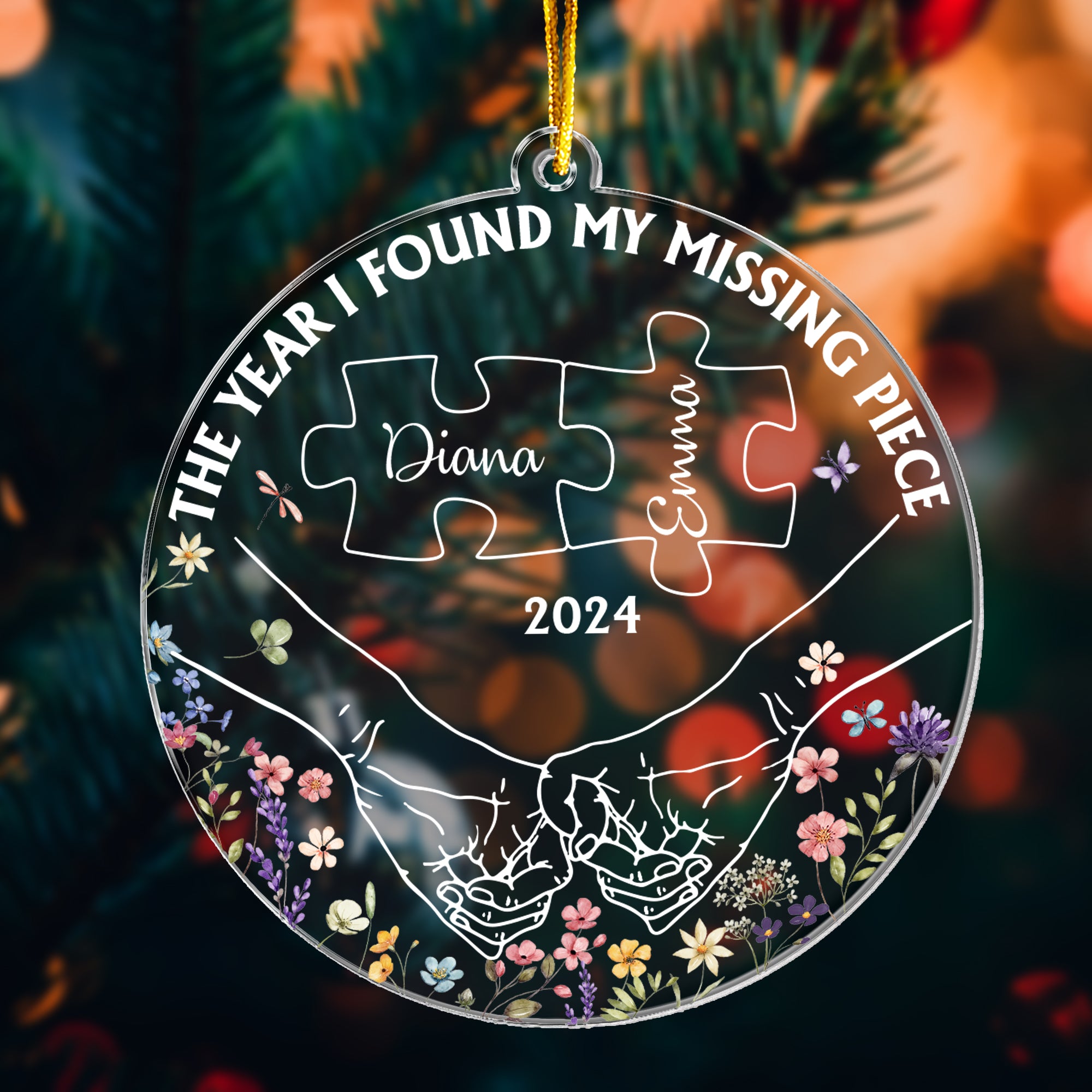 The Year I Found My Missing Piece - Personalized Acrylic Ornament