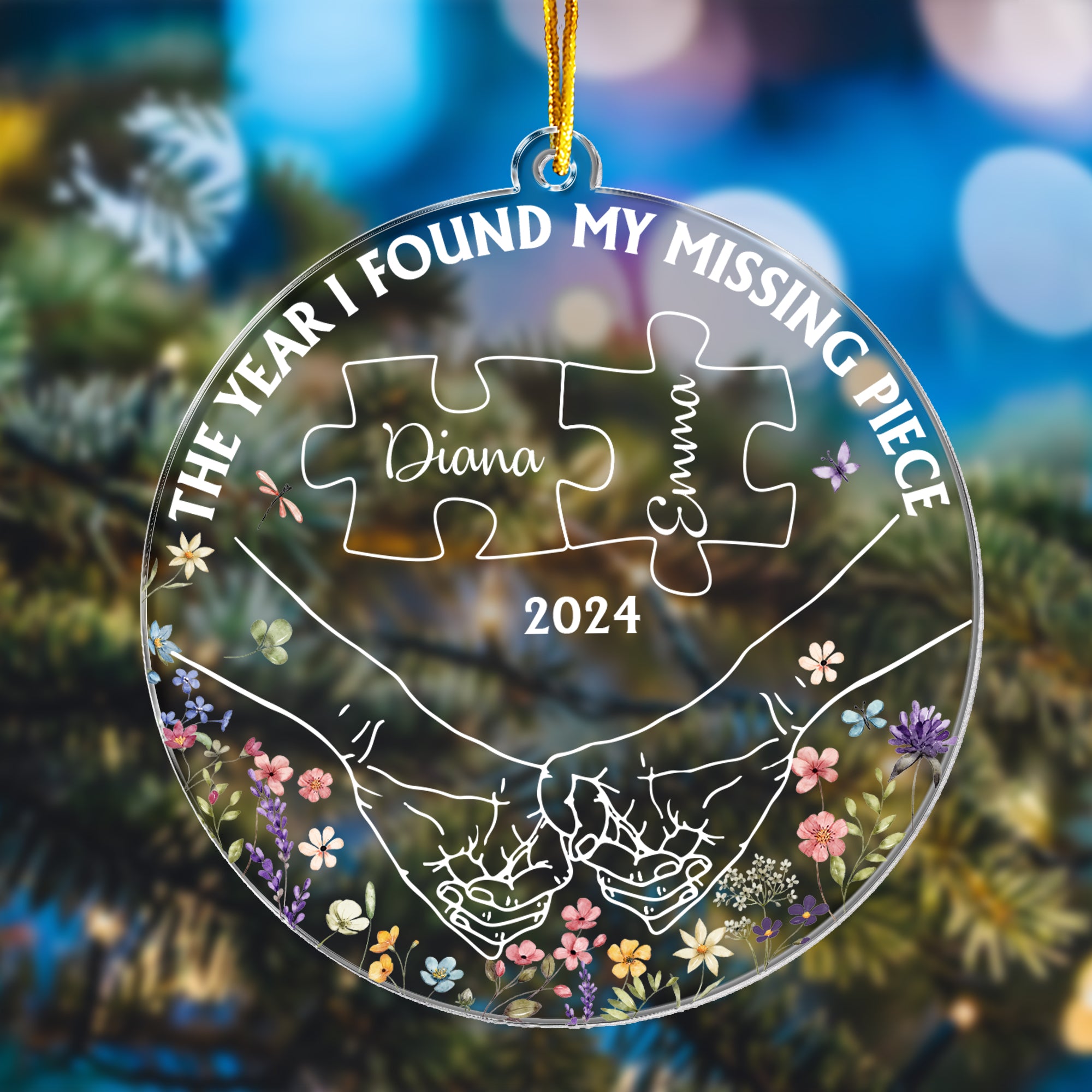 The Year I Found My Missing Piece - Personalized Acrylic Ornament