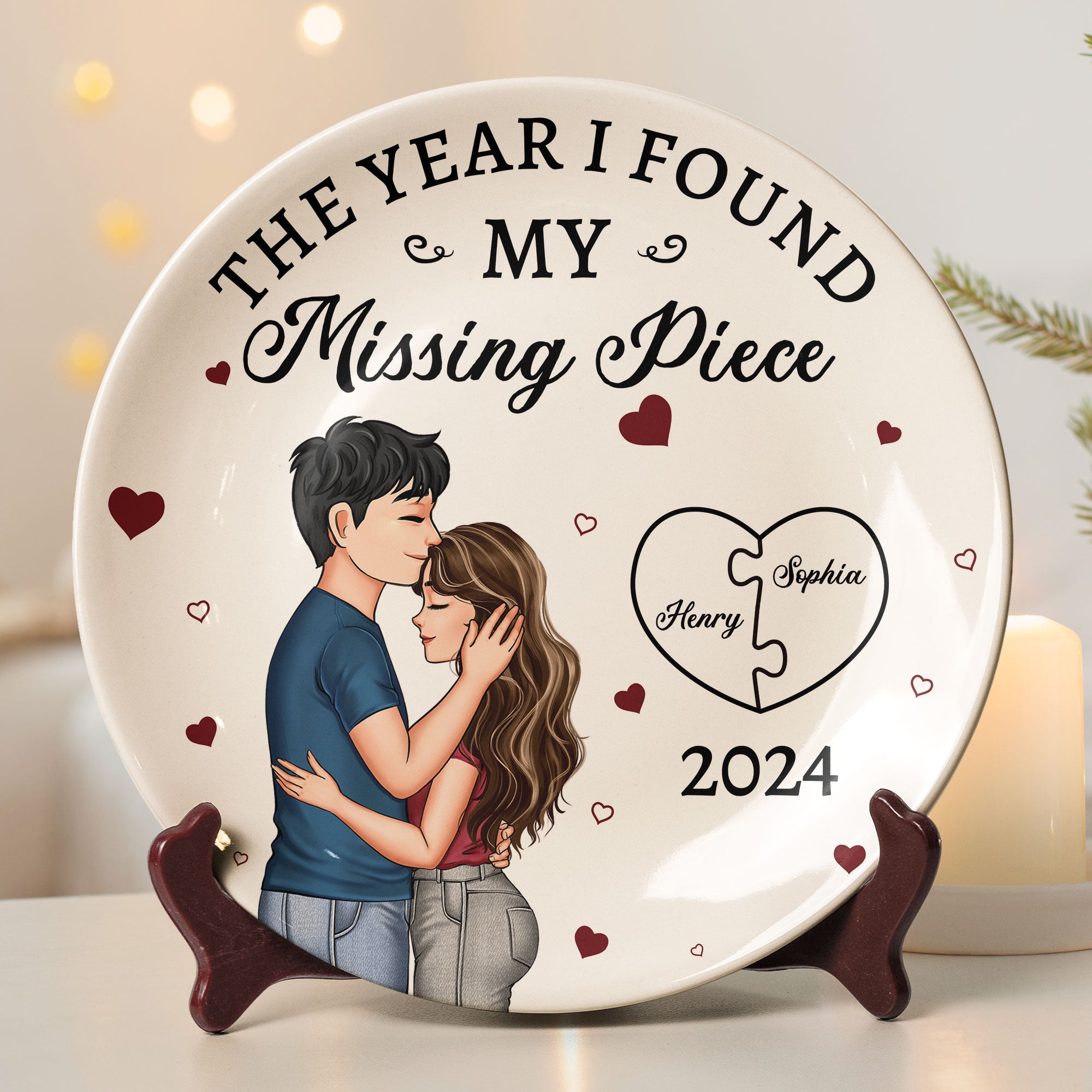 The Year I Found My Missing Piece - Personalized Ceramic Plate