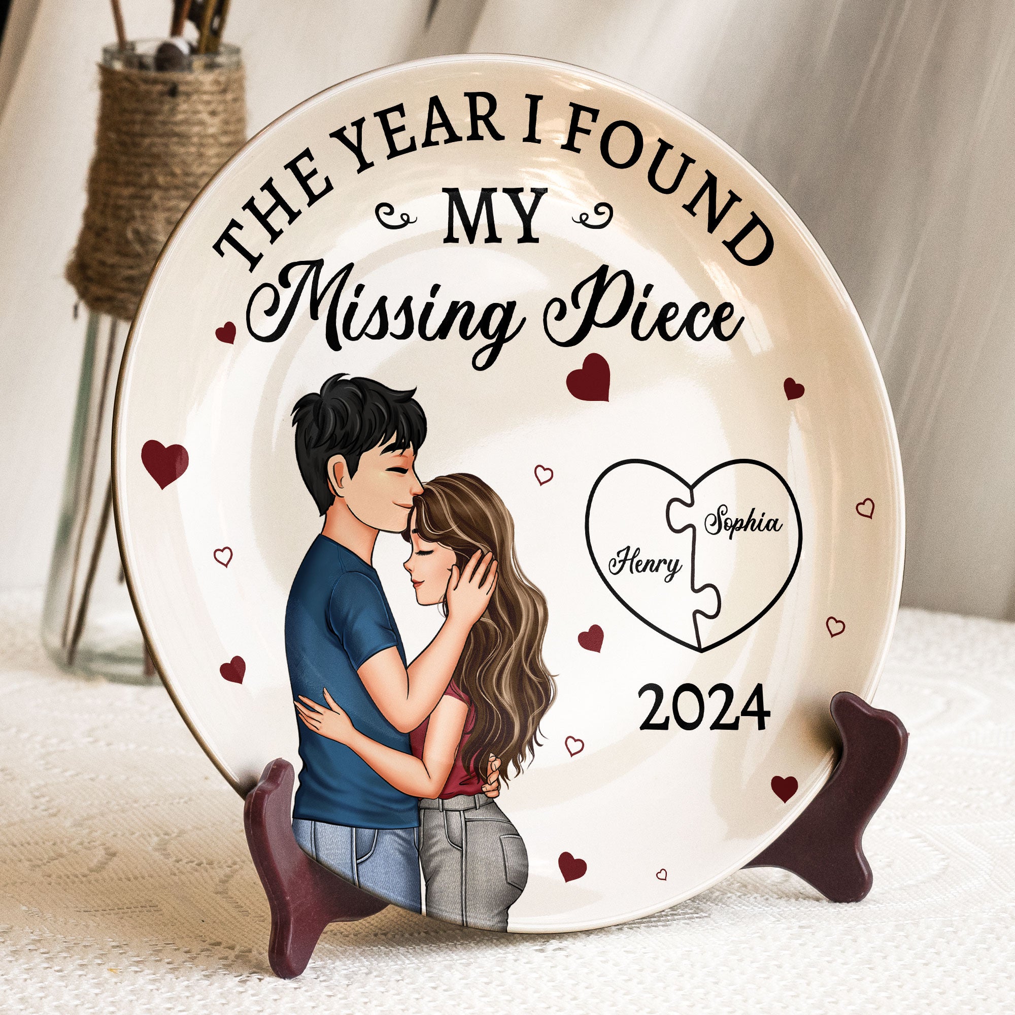 The Year I Found My Missing Piece - Personalized Ceramic Plate