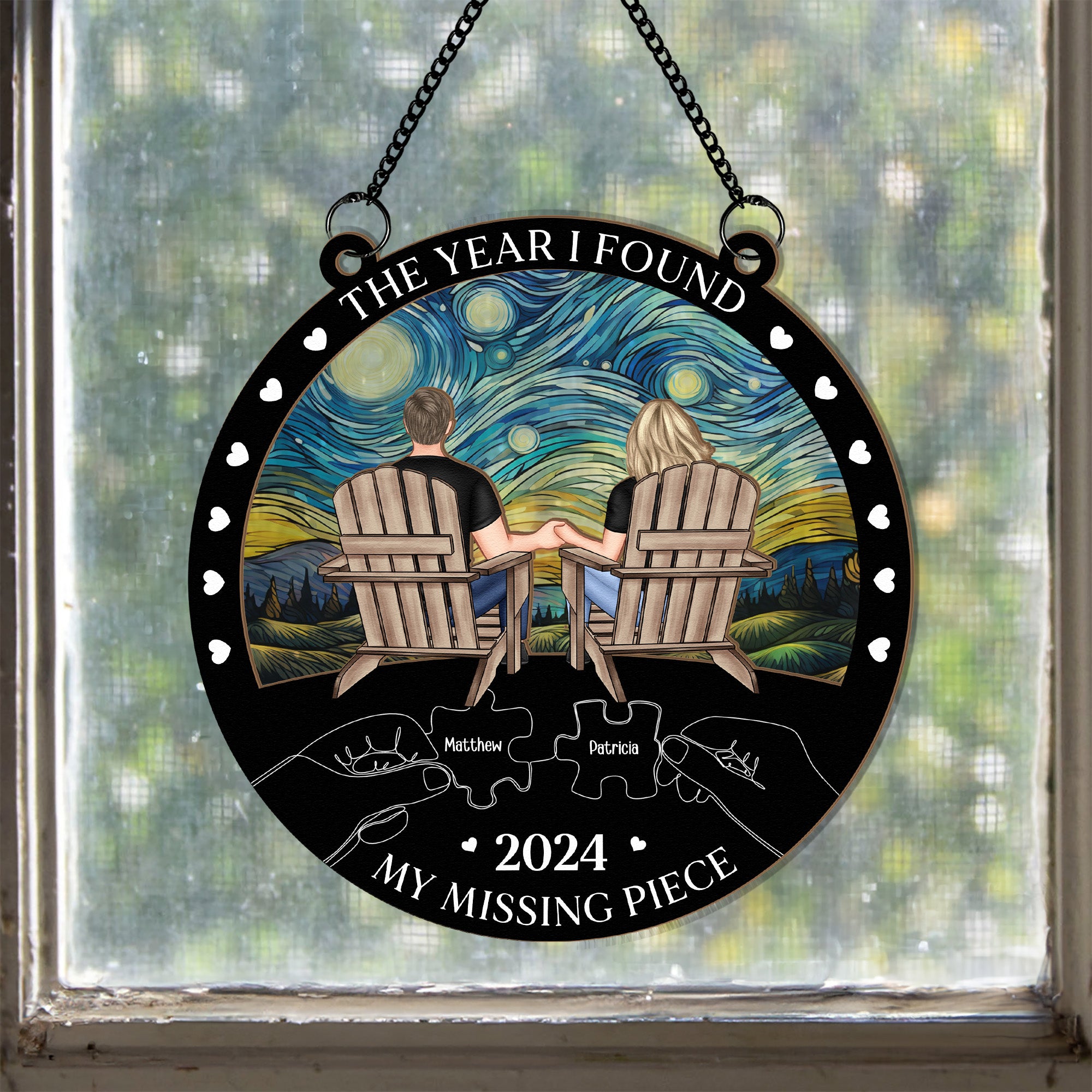 The Year I Found My Missing Piece - Personalized Window Hanging Suncatcher Ornament