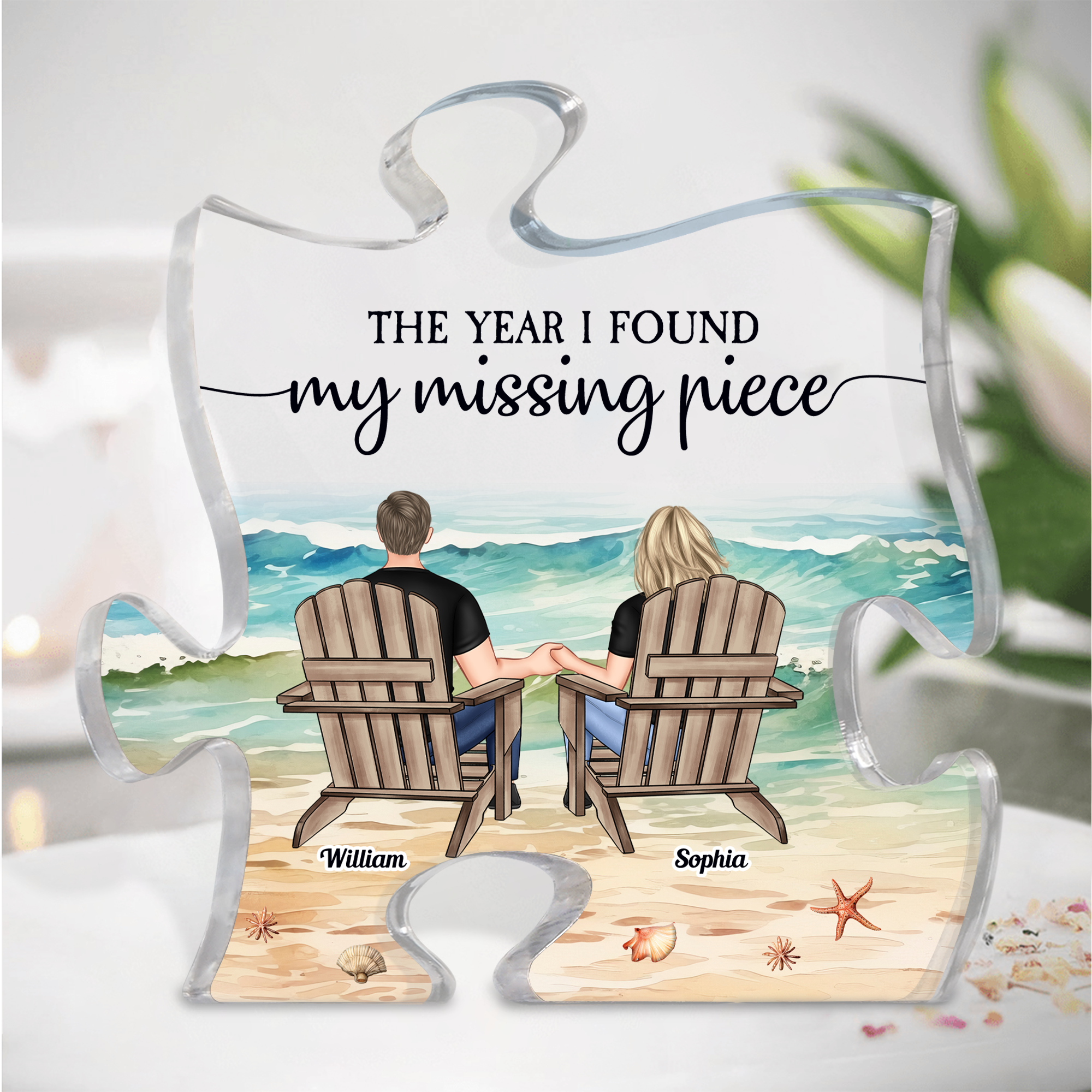 The Year I Found My Missing Piece Puzzle-Shaped - Personalized Acrylic Plaque