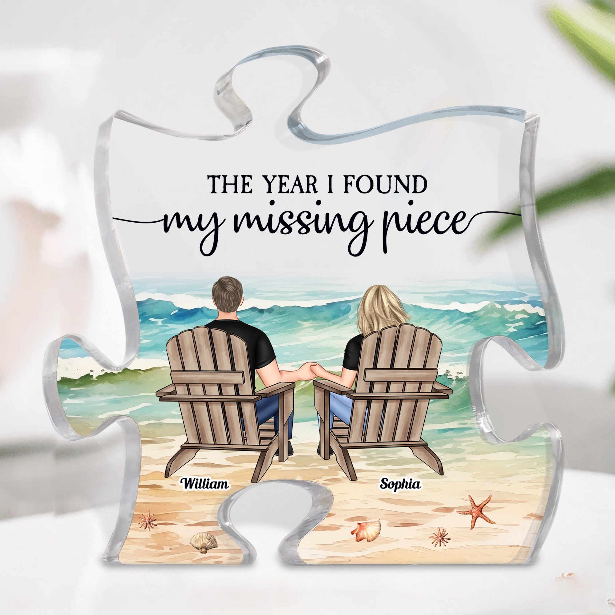 The Year I Found My Missing Piece Puzzle-Shaped - Personalized Acrylic Plaque