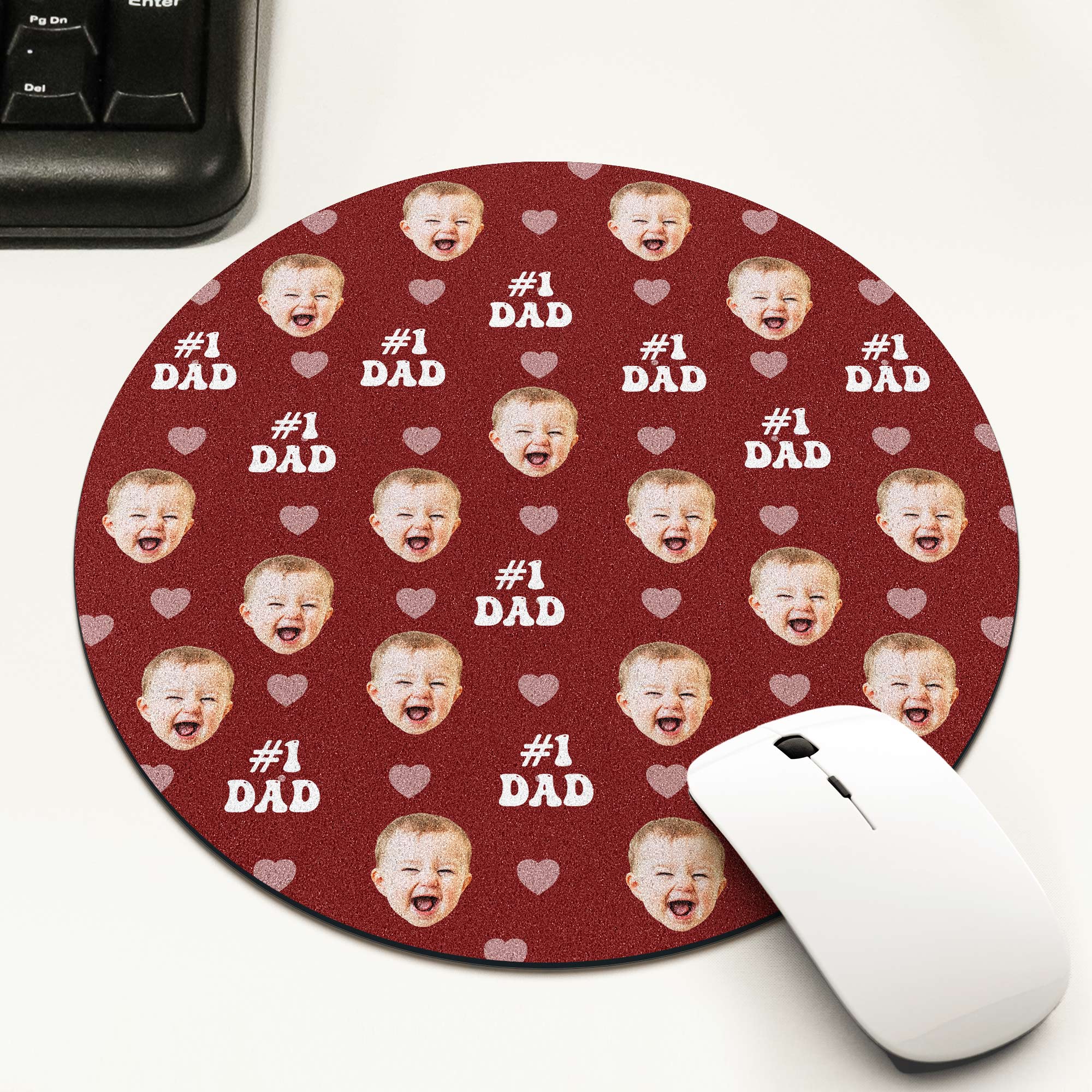 The #1 Dad Custom Kid Photo - Custom Shape Photo Mouse Pad