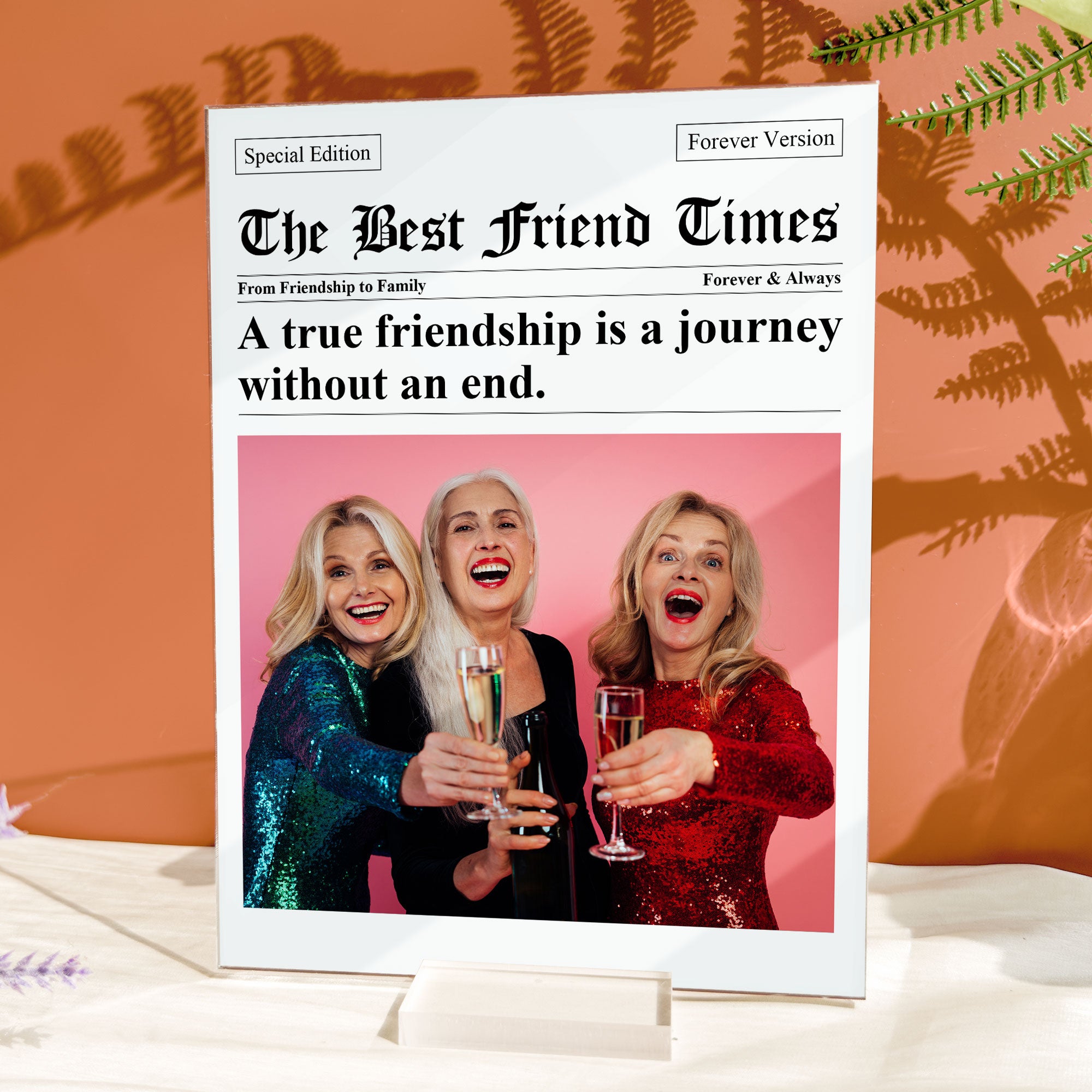 The Best Friends Times - Upload Friendship Photo - Gifts For Bffs, Sisters - Personalized Acrylic Photo Plaque