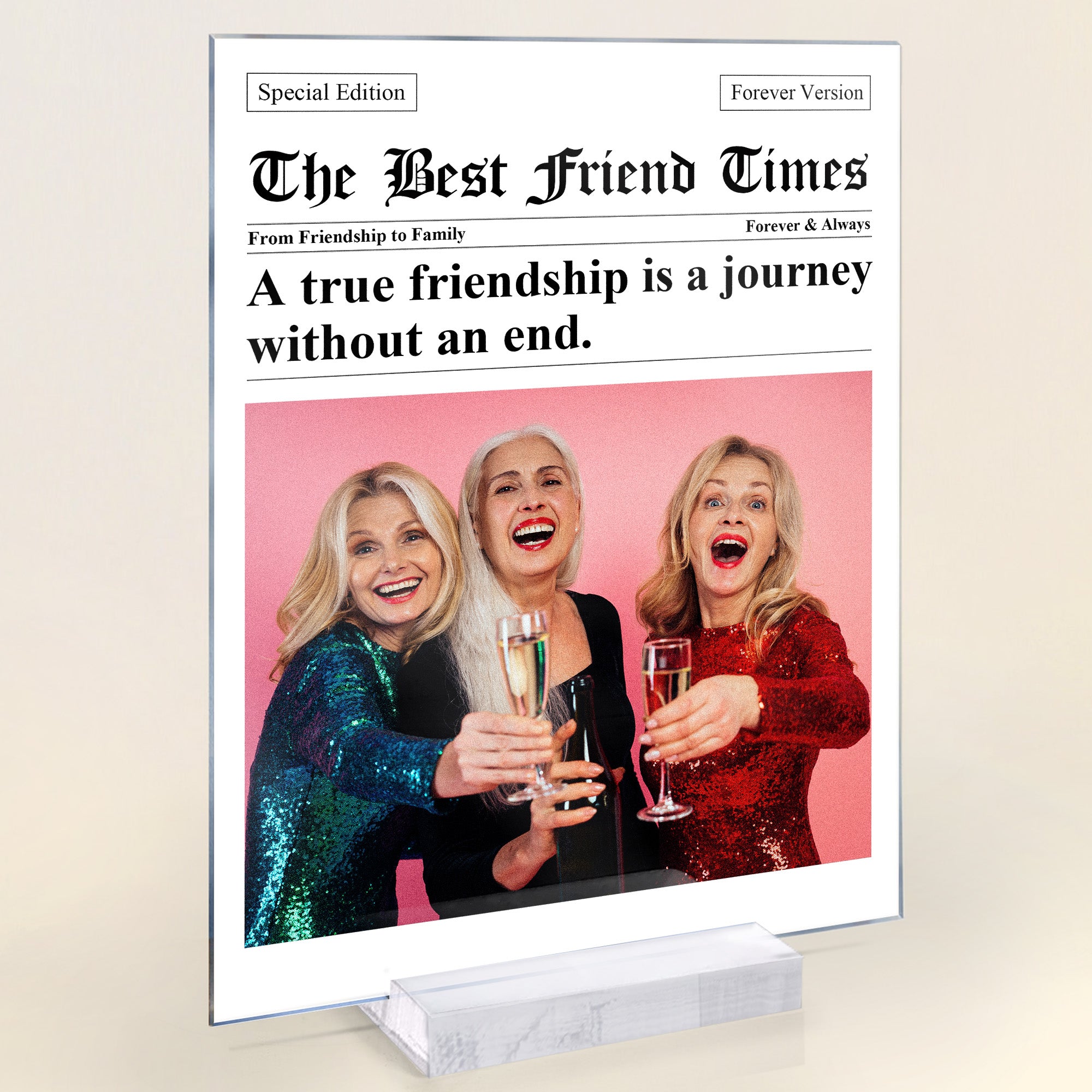 The Best Friends Times - Upload Friendship Photo - Gifts For Bffs, Sisters - Personalized Acrylic Photo Plaque