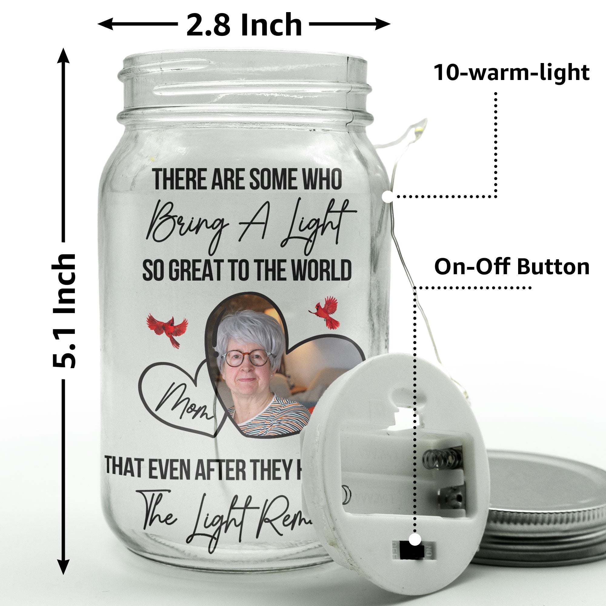 There Are Some Who Bring A Light To The World - Personalized Photo Mason Jar Light