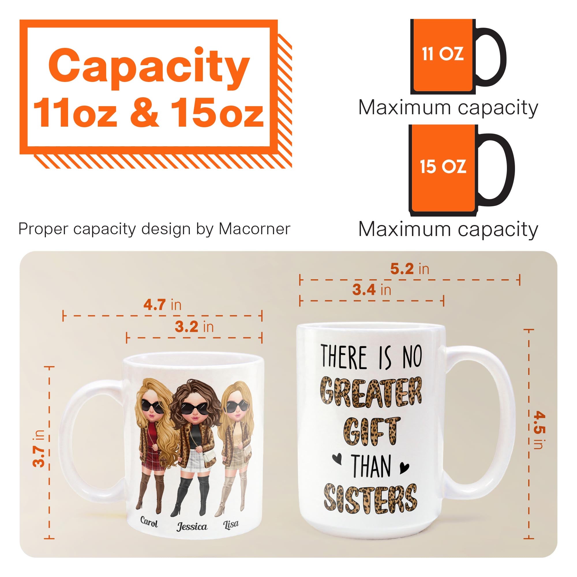 There Is No Greater Gift Than Sisters Leopard Version  - Personalized Mug - Birthday Gift For Sisters  - Fashion Girls