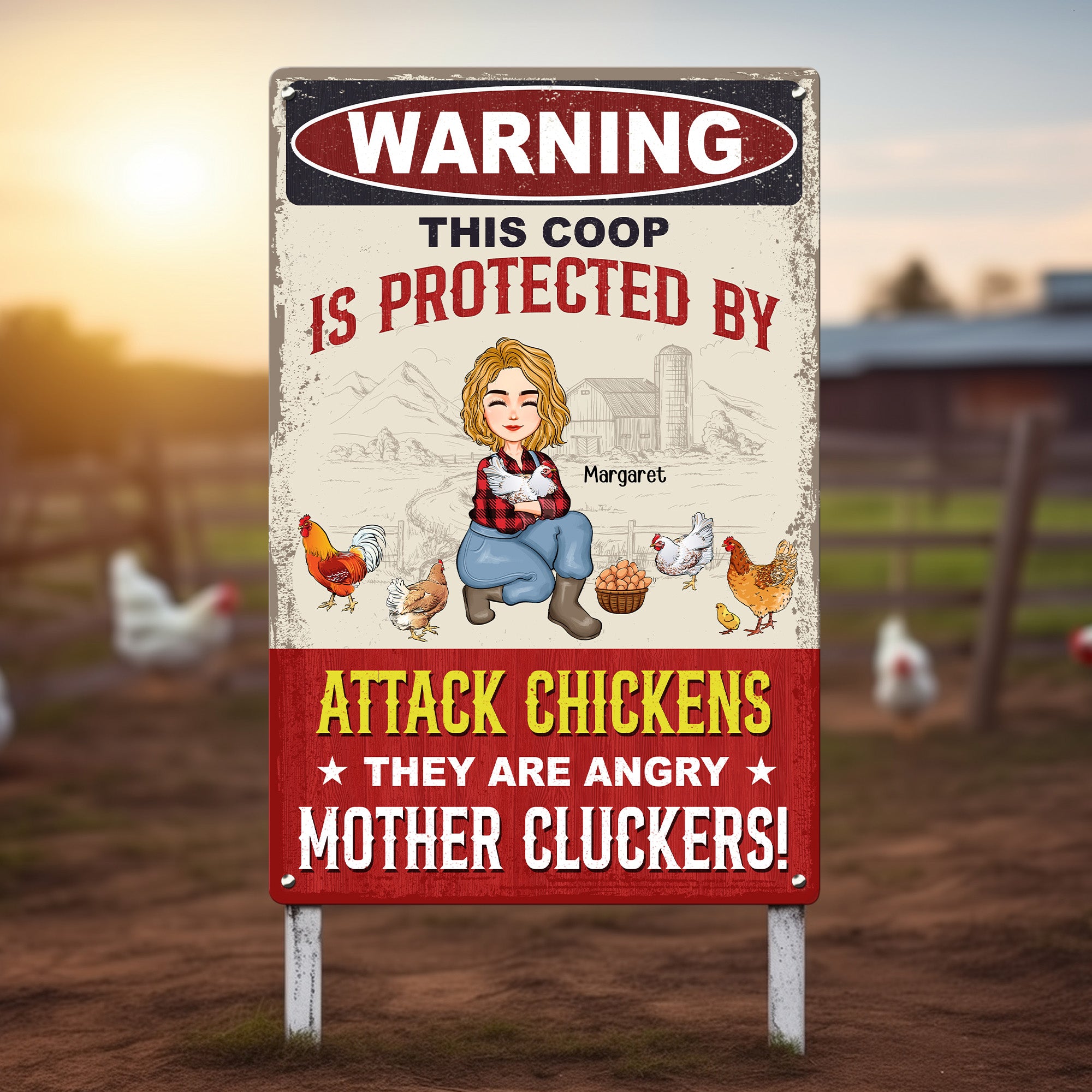 They Are Angry Mother Cluckers - Personalized Metal Sign