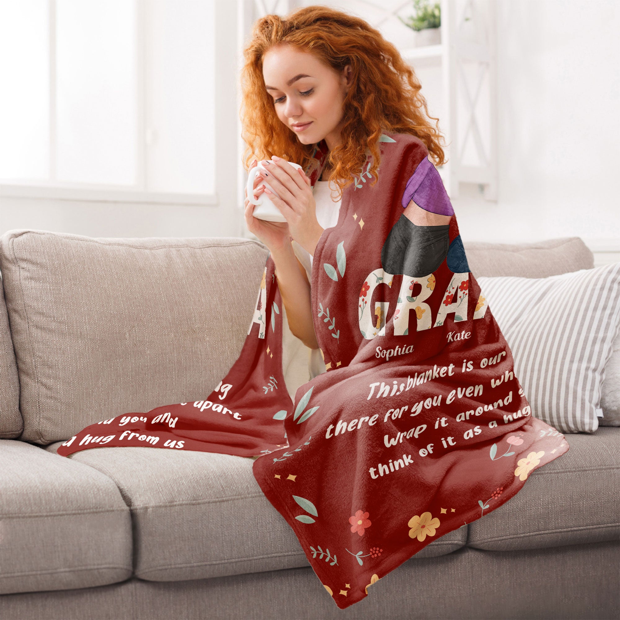 Think Of It As A Hug From Us - Personalized Blanket