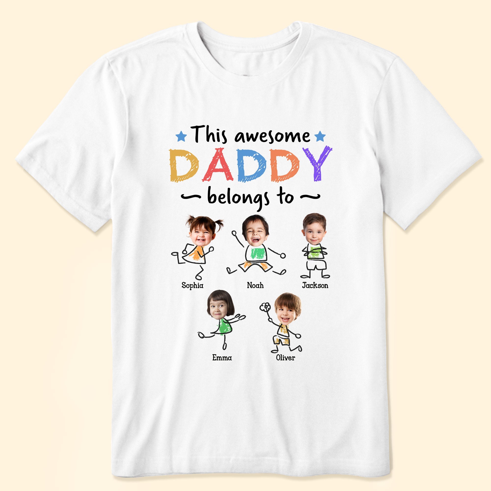 This Awesome Daddy Belongs To - Personalized Photo Shirt