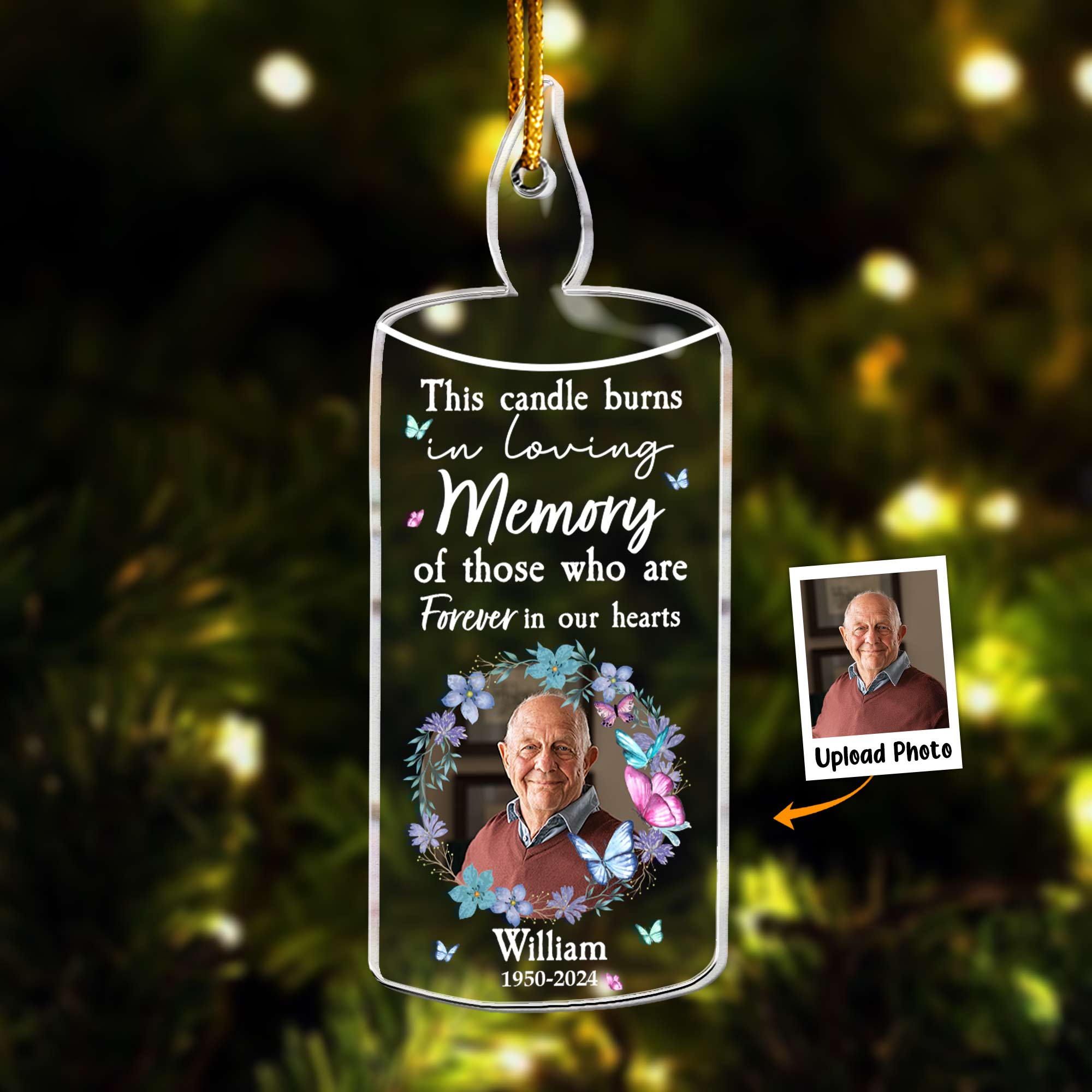 This Candle Burns Who Are Forever In Hearts. - Personalized Acrylic Photo Ornament