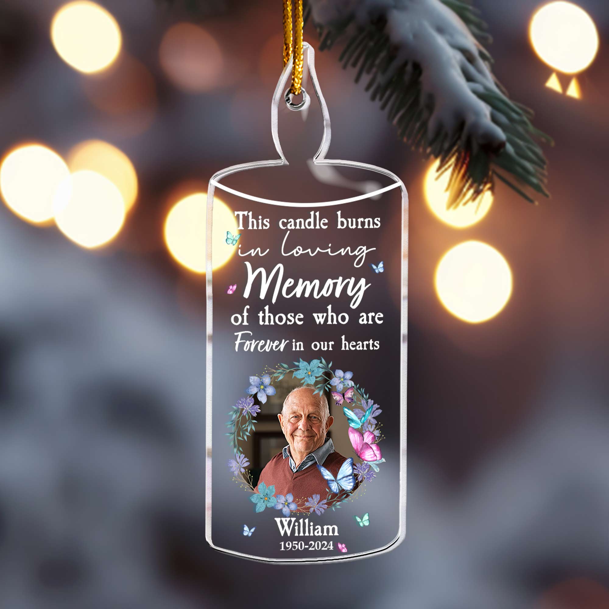 This Candle Burns Who Are Forever In Hearts. - Personalized Acrylic Photo Ornament