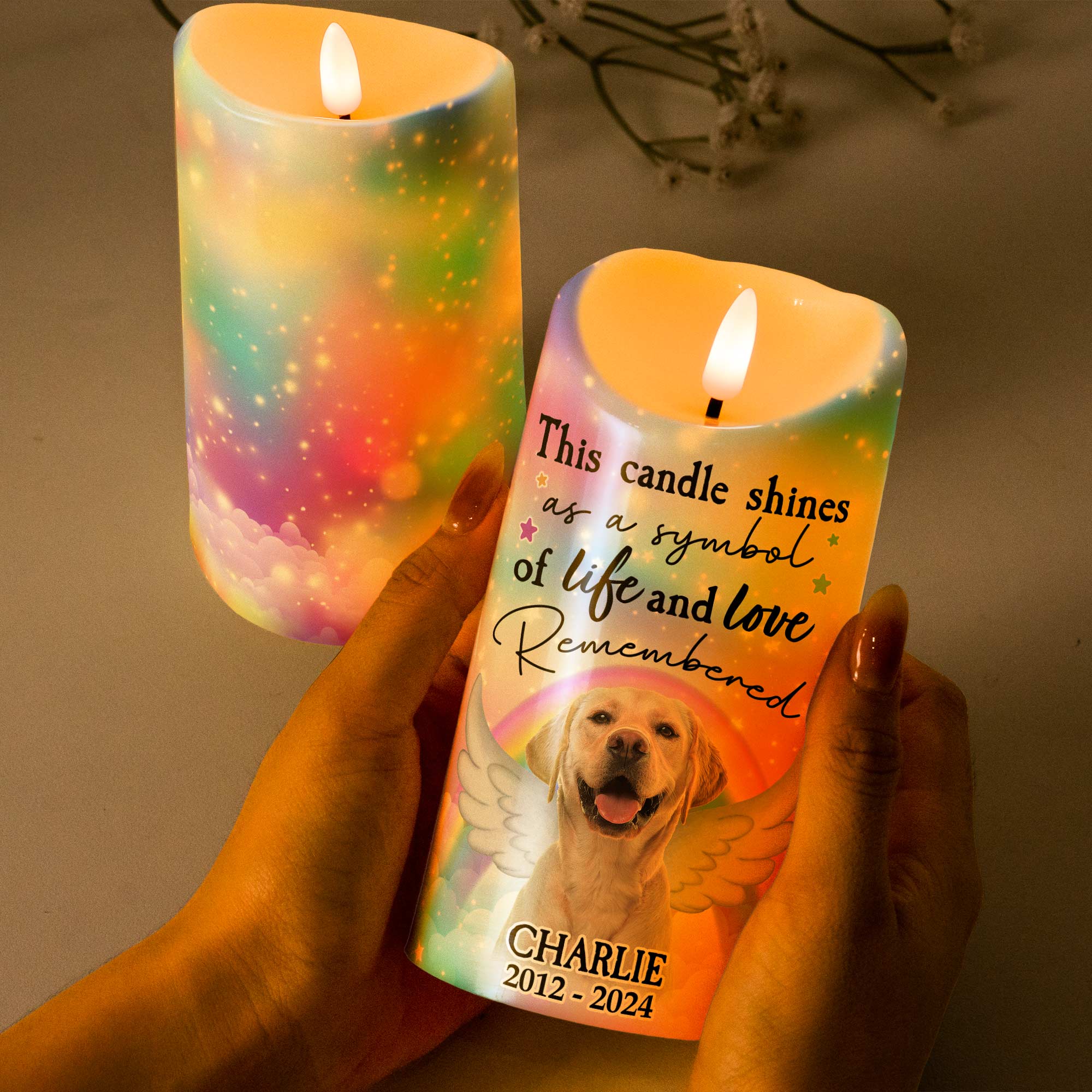 This Candle Shines As A Symbol Of Life And Love - Personalized Photo LED Candle