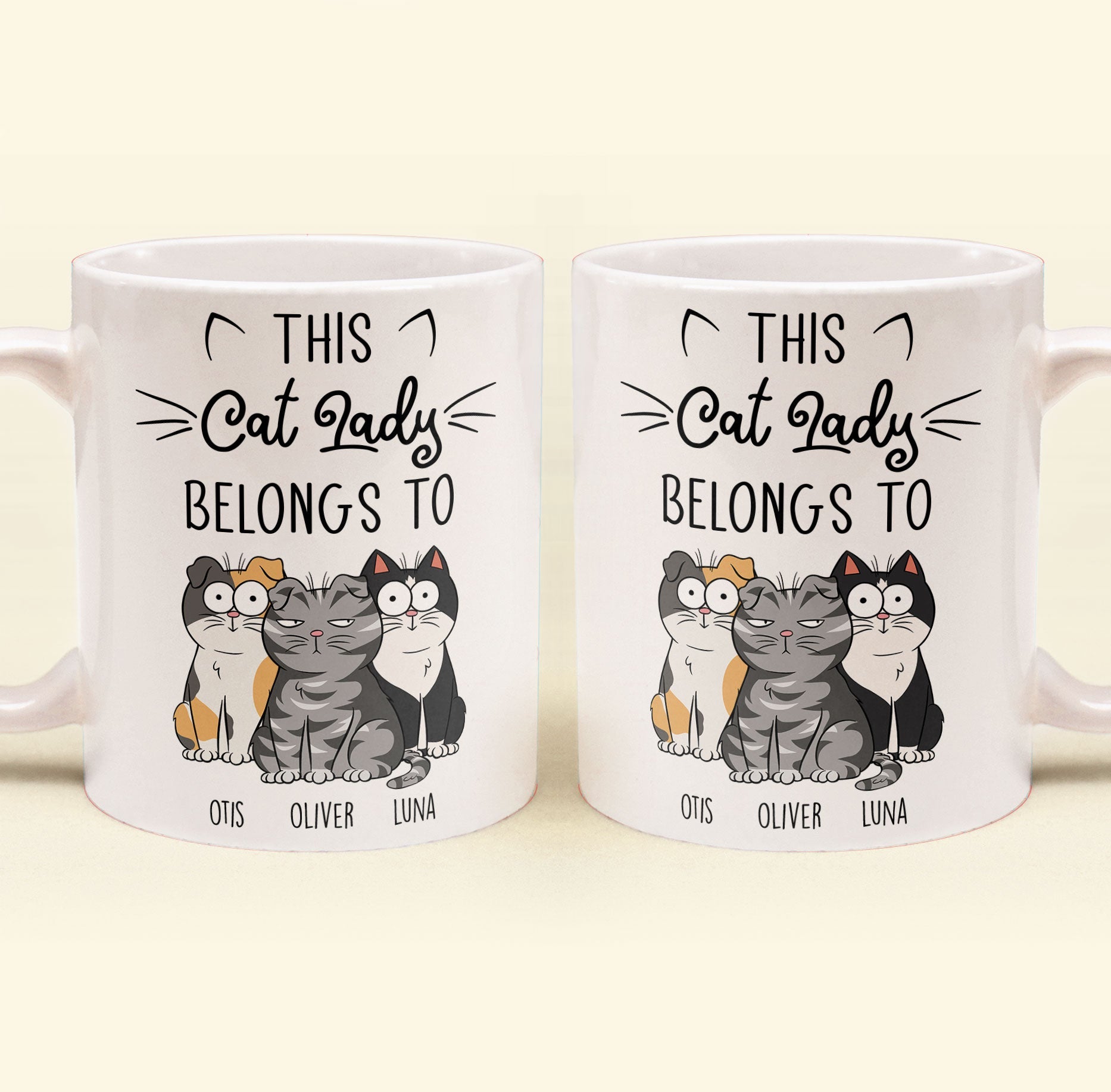 This Cat Lady Belongs To - Personalized Mug