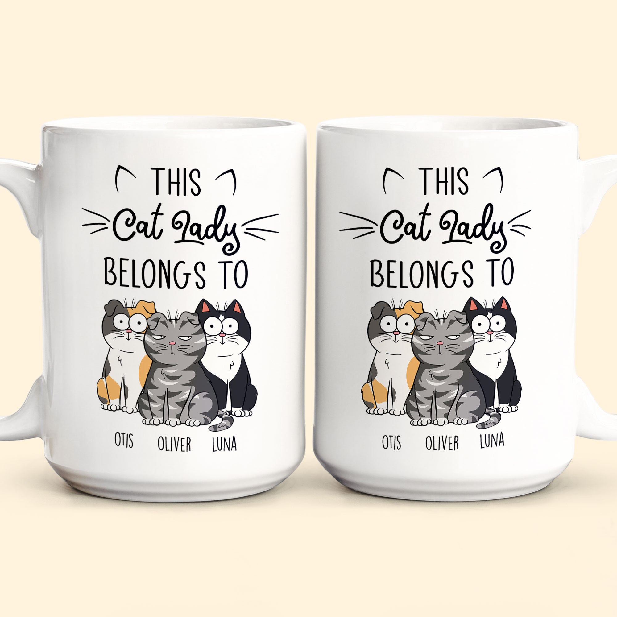 This Cat Lady Belongs To - Personalized Mug