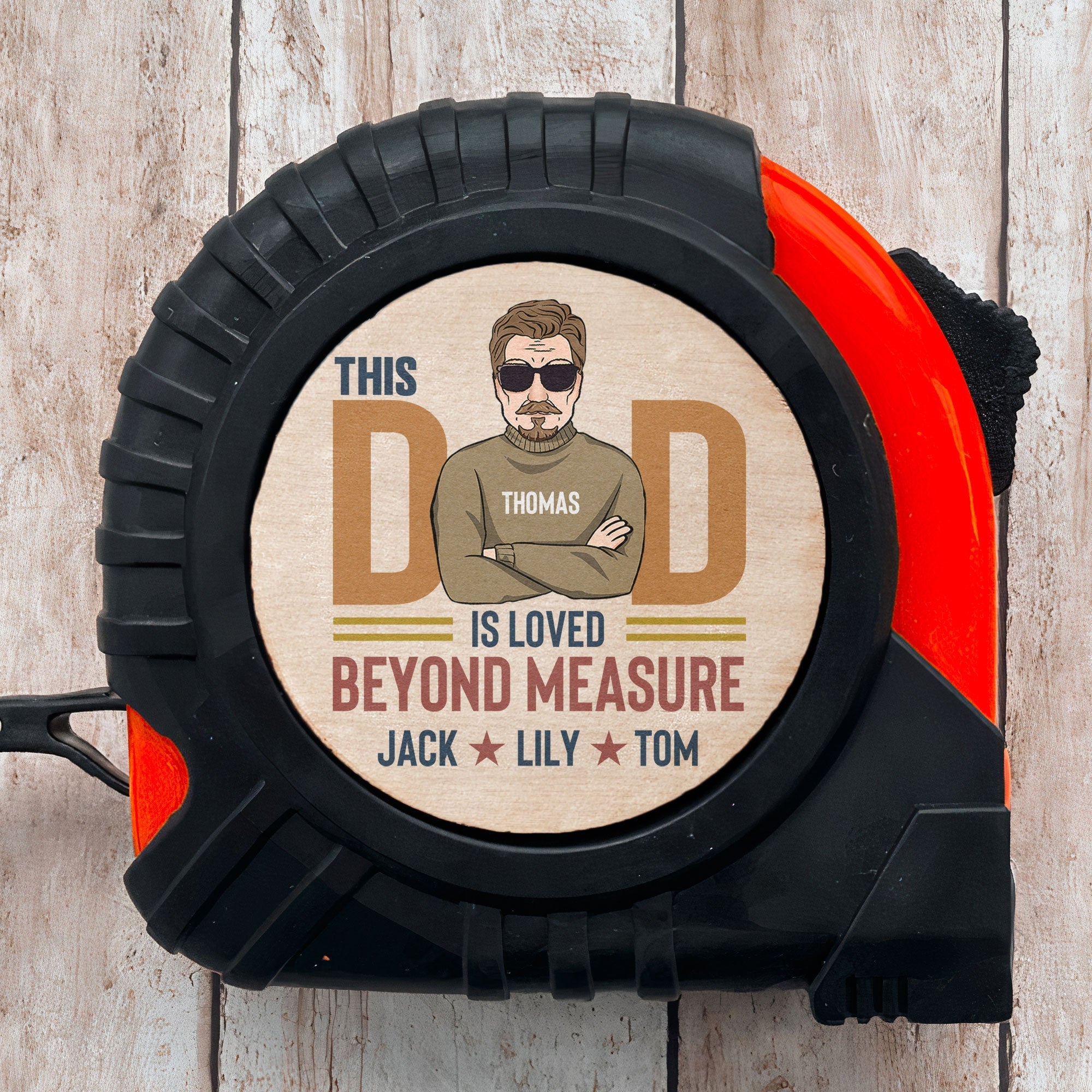 This Dad Is Loved Beyond Measure - Personalized Tape Measure