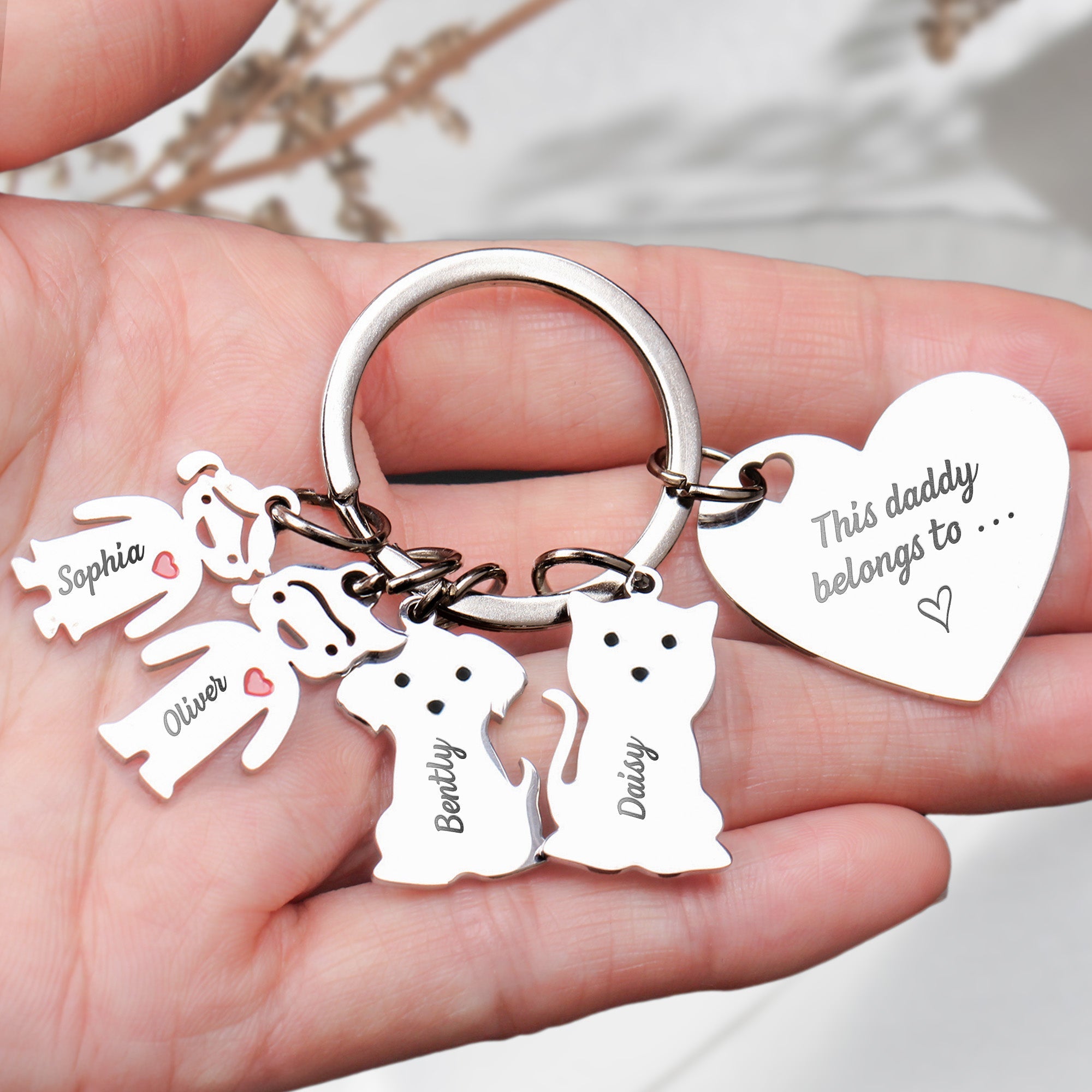 This Daddy Belongs To - Personalized Keychain